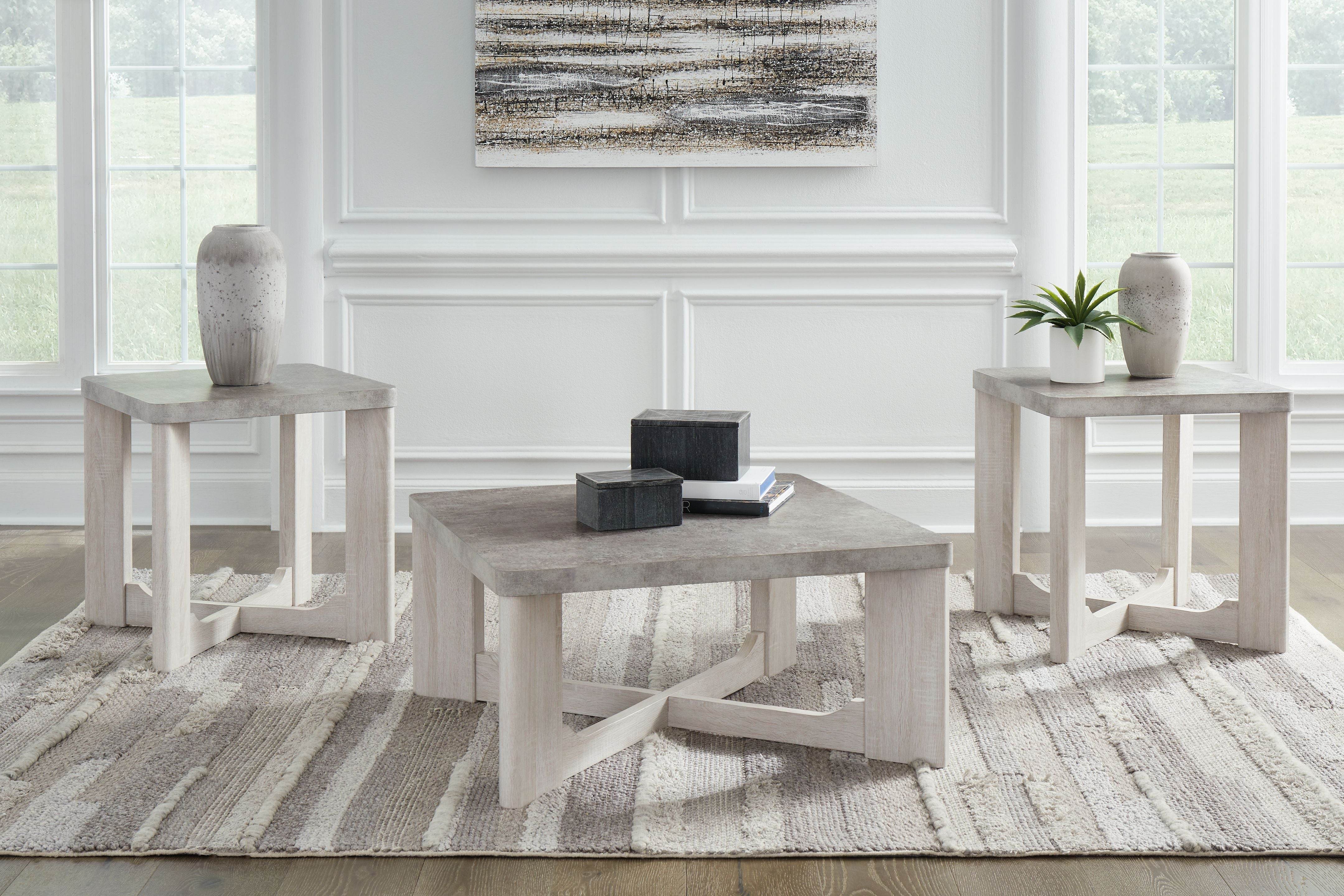 Garnilly Occasional Table Set 3-Piece Whitewash-Table Sets-DECOROLALA