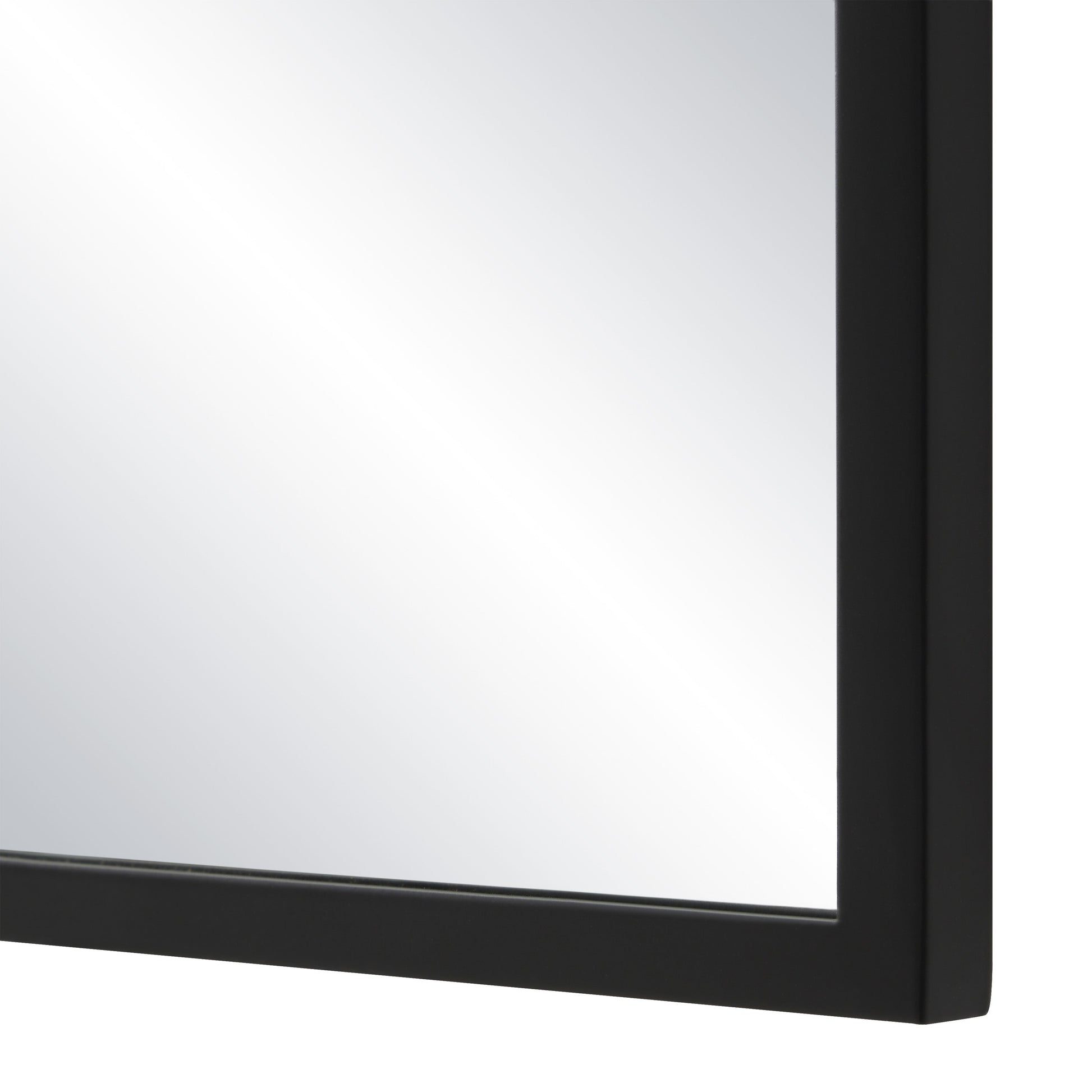 Gasel 30" Tall Rectangle Wall Mirror, Black-Mirror-DECOROLALA