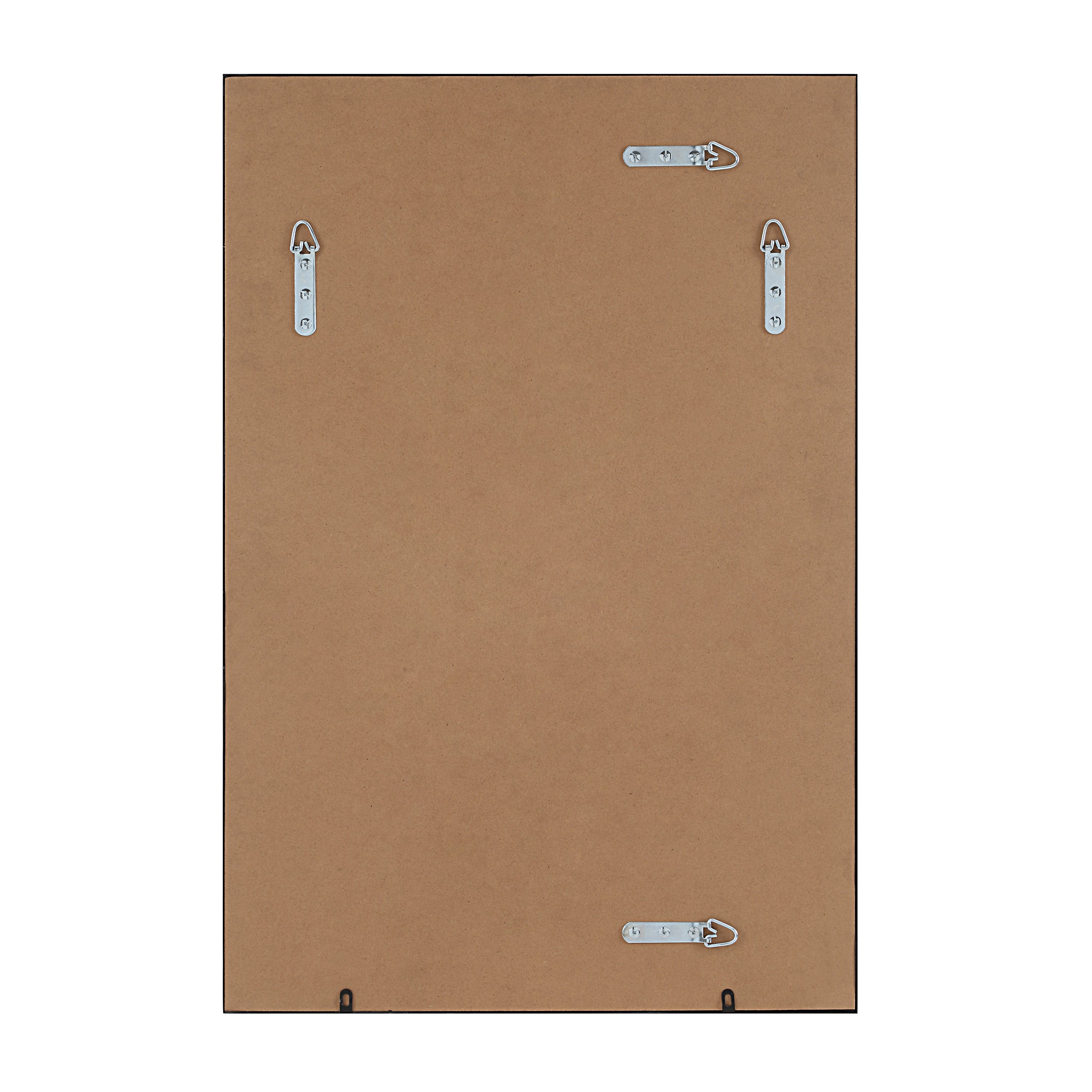 Gasel 30" Tall Rectangle Wall Mirror, Black-Mirror-DECOROLALA