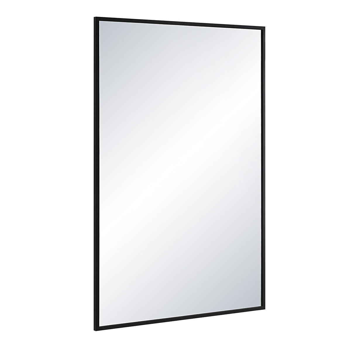 Gasel 30" Tall Rectangle Wall Mirror, Black-Mirrors-DECOROLALA