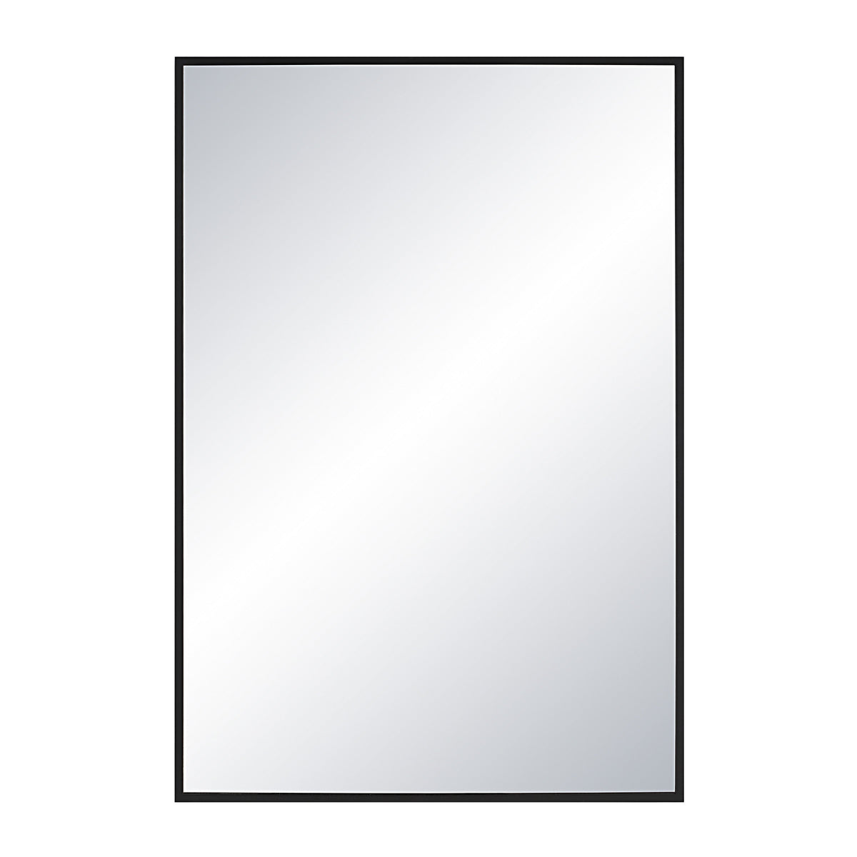 Gasel 30" Tall Rectangle Wall Mirror, Black-Mirrors-DECOROLALA
