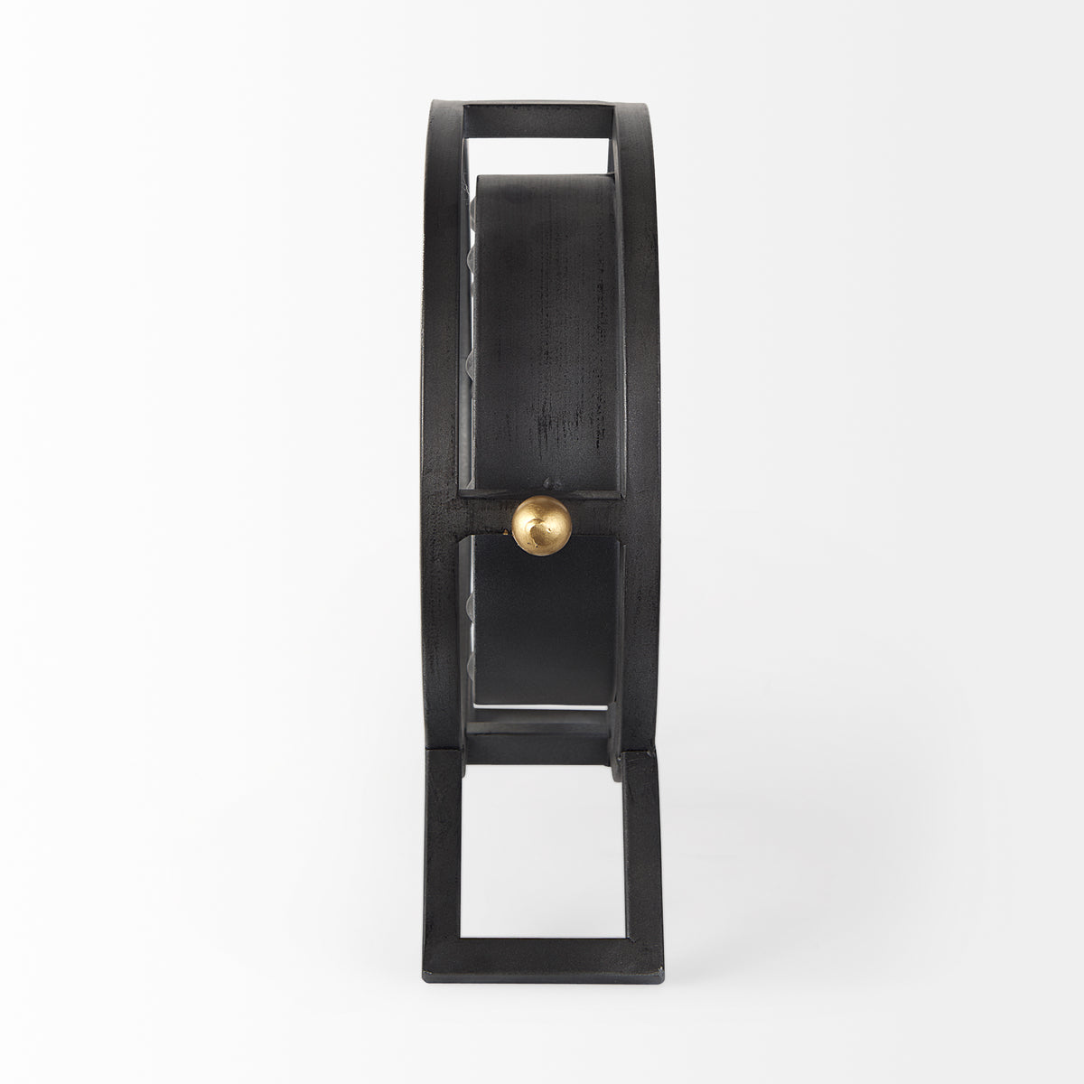 Gaston Gray Metal Circular Table Clock-Table Clocks-DECOROLALA