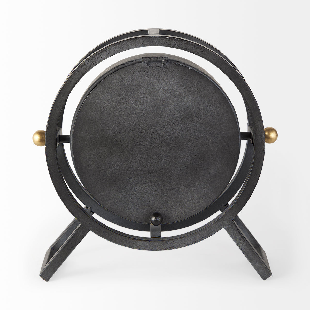 Gaston Gray Metal Circular Table Clock-Table Clocks-DECOROLALA