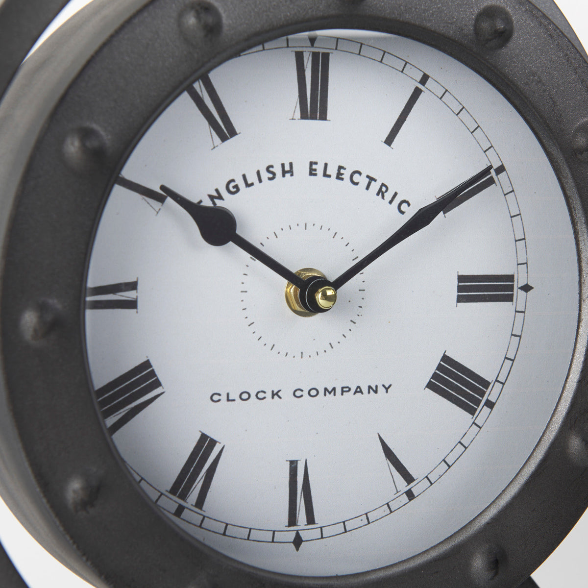 Gaston Gray Metal Circular Table Clock-Table Clocks-DECOROLALA