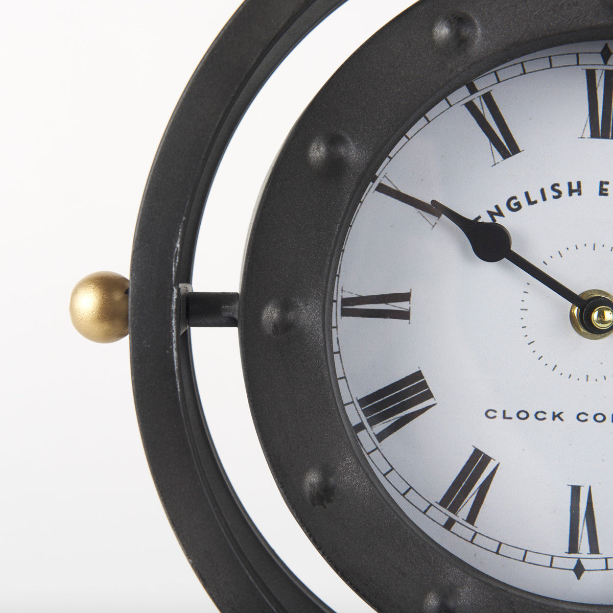 Gaston Gray Metal Circular Table Clock-Table Clocks-DECOROLALA