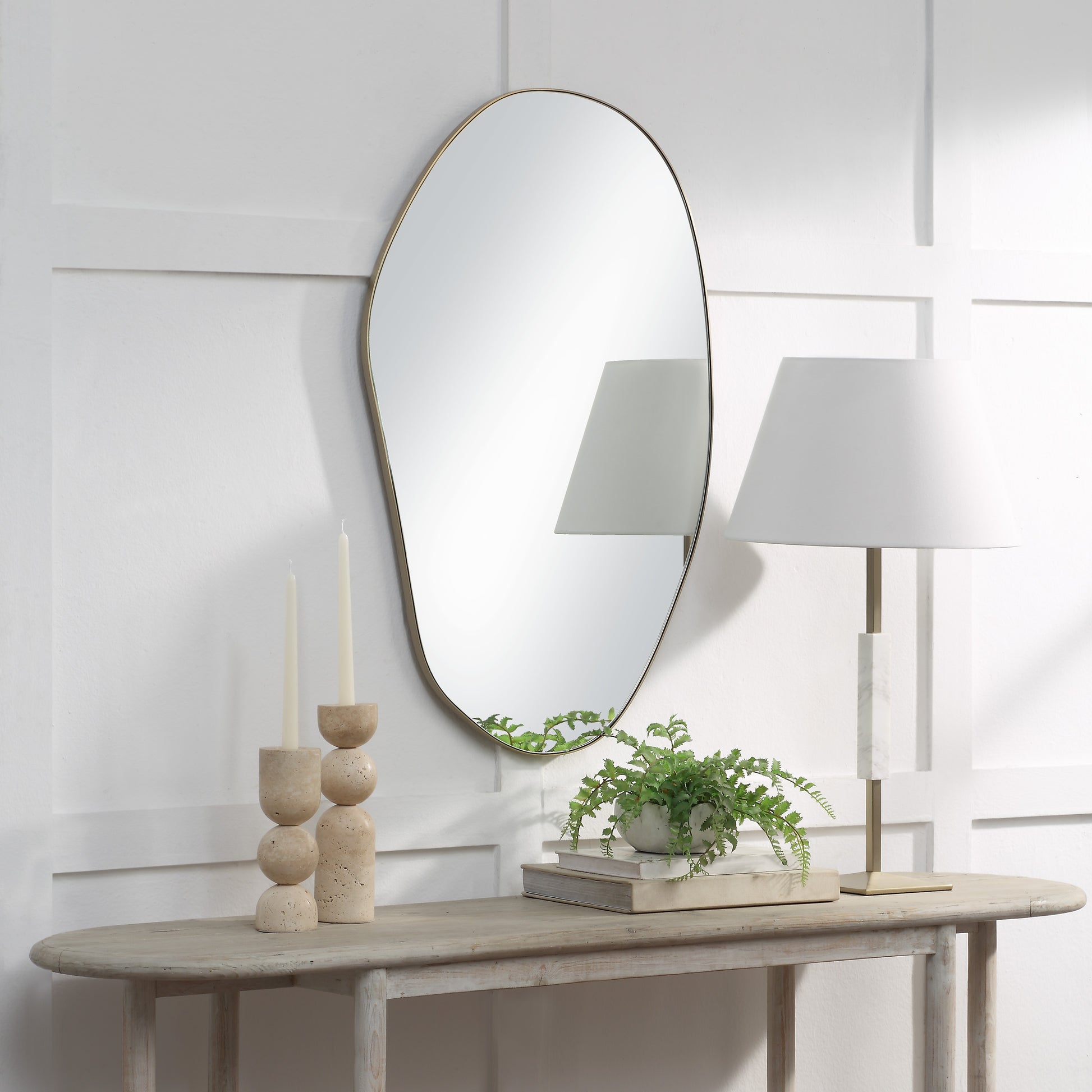 Gatella 36" H x 23" W Wall Mirror, Yellow-Mirror-DECOROLALA