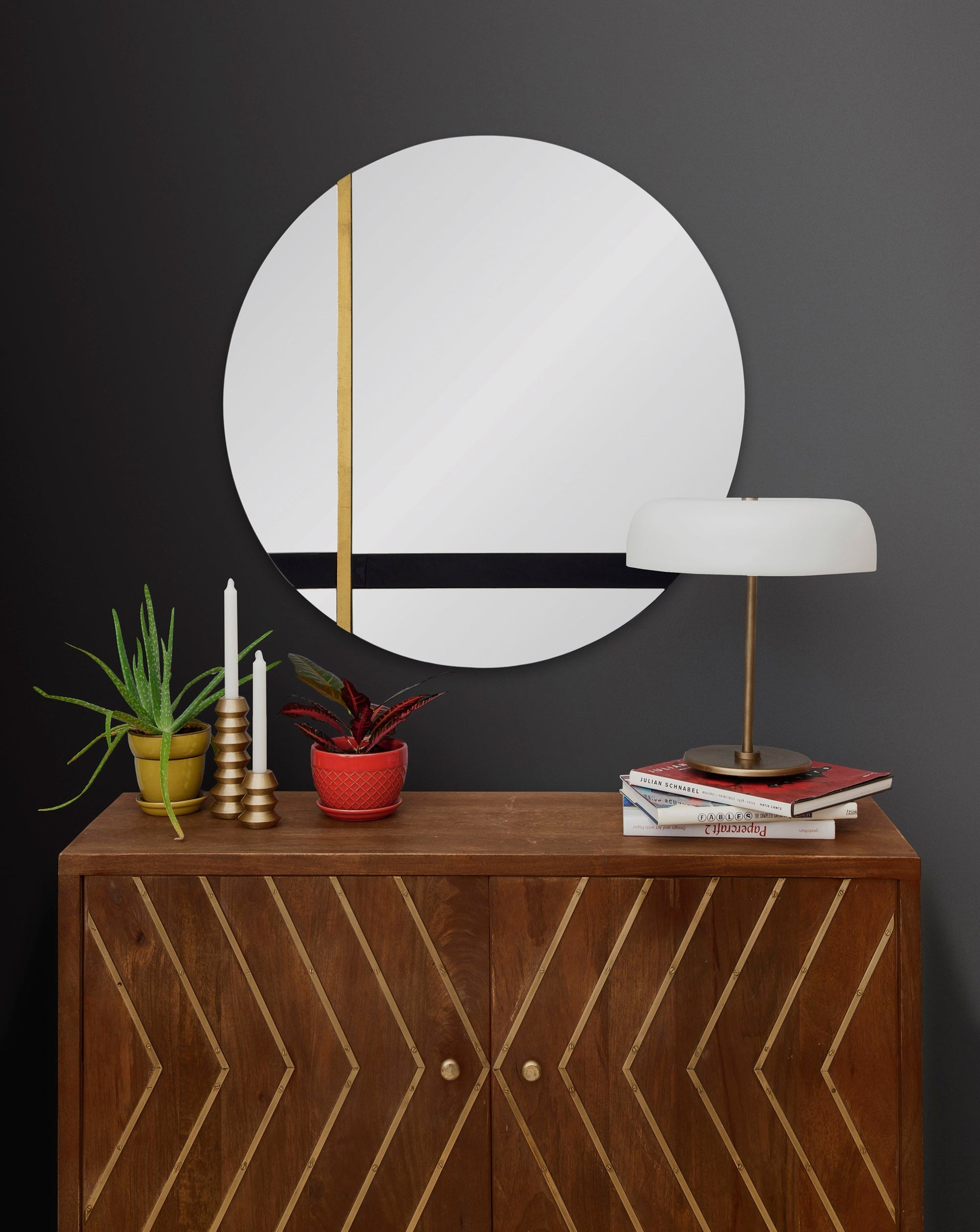 Gavin 30" Tall Round Wall Mirror-Mirror-DECOROLALA