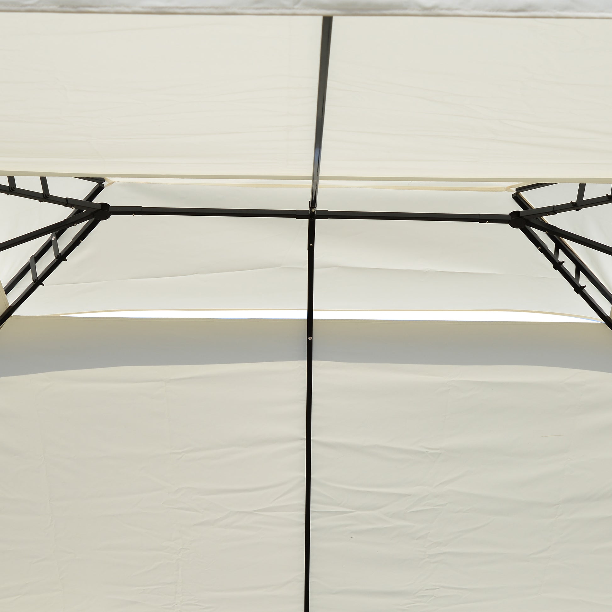 Gazebo 10x13ft Steel Vented Roof Cream White-DECOROLALA