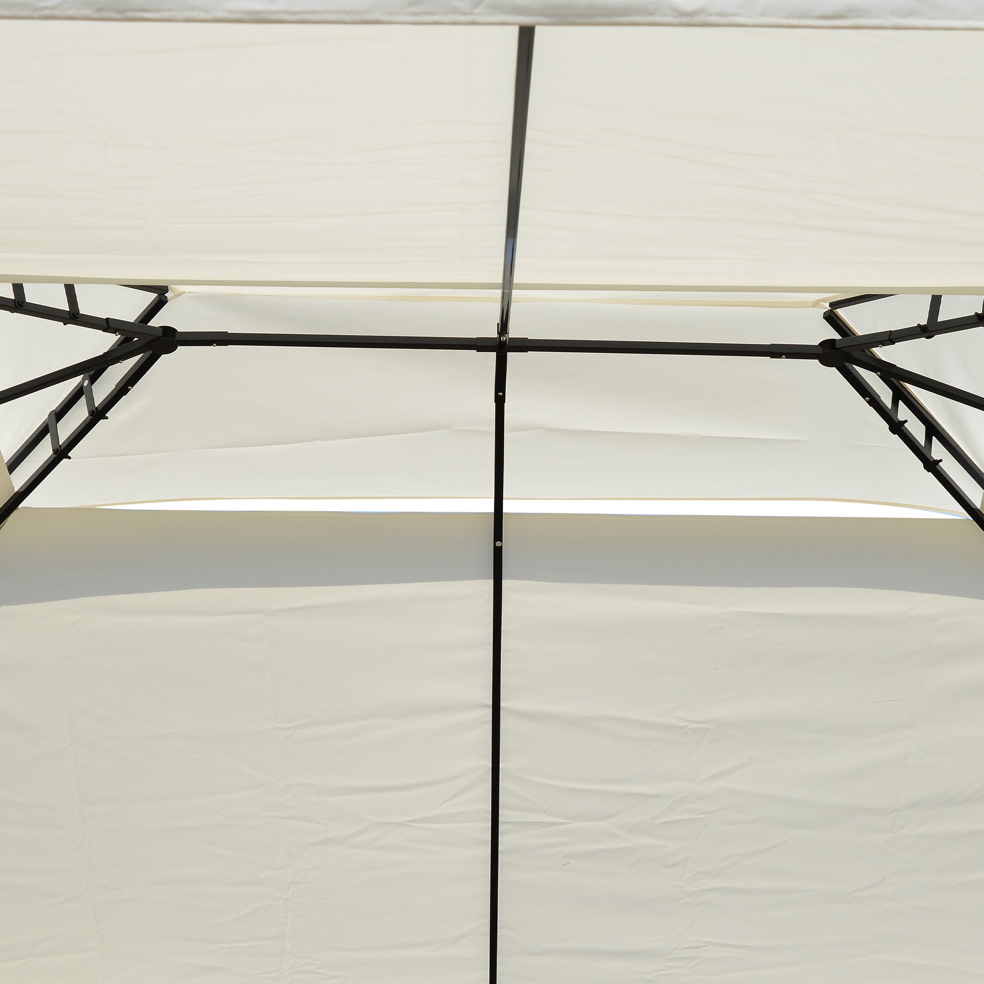 Gazebo 10x13ft Steel Vented Roof Cream White-DECOROLALA