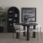 Gehry 72.3" H Dark Brown Metal Brown Wood and Glass Door Display Cabinet-Cabinets-DECOROLALA