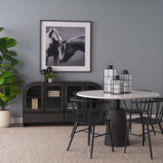 Gehry I 62.3x16.5 Black Metal Frame w/Wood Accent 4 Cabinet Door Two Drawer Sideboard-Sideboards & Buffets-DECOROLALA