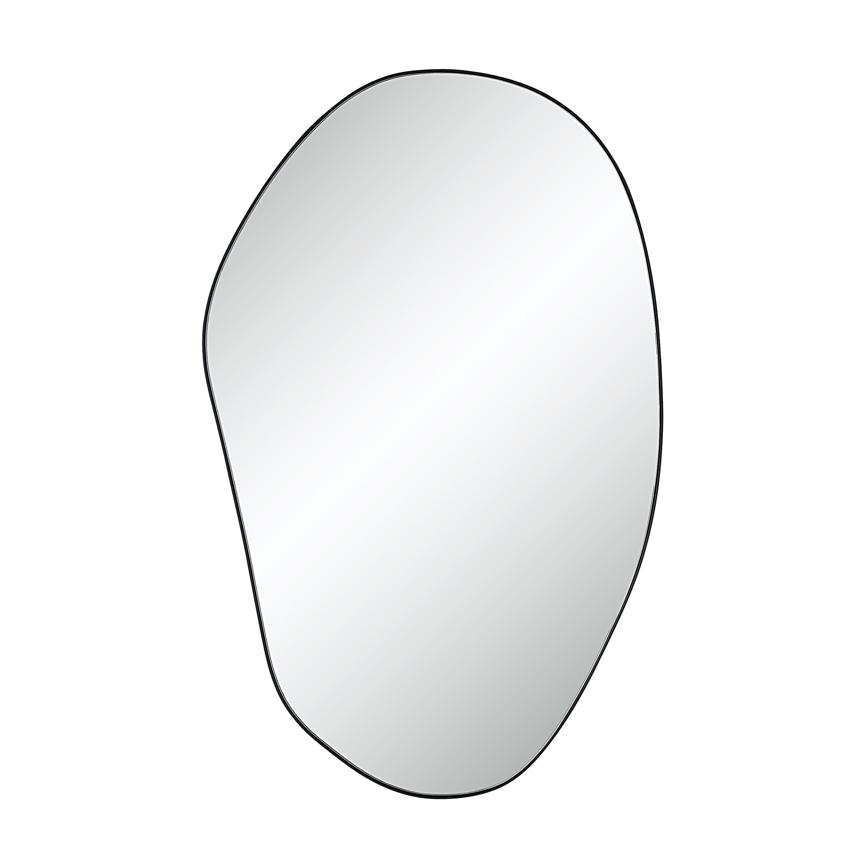 Gela 36" H x 23" W Wall Mirror, Black-Mirror-DECOROLALA