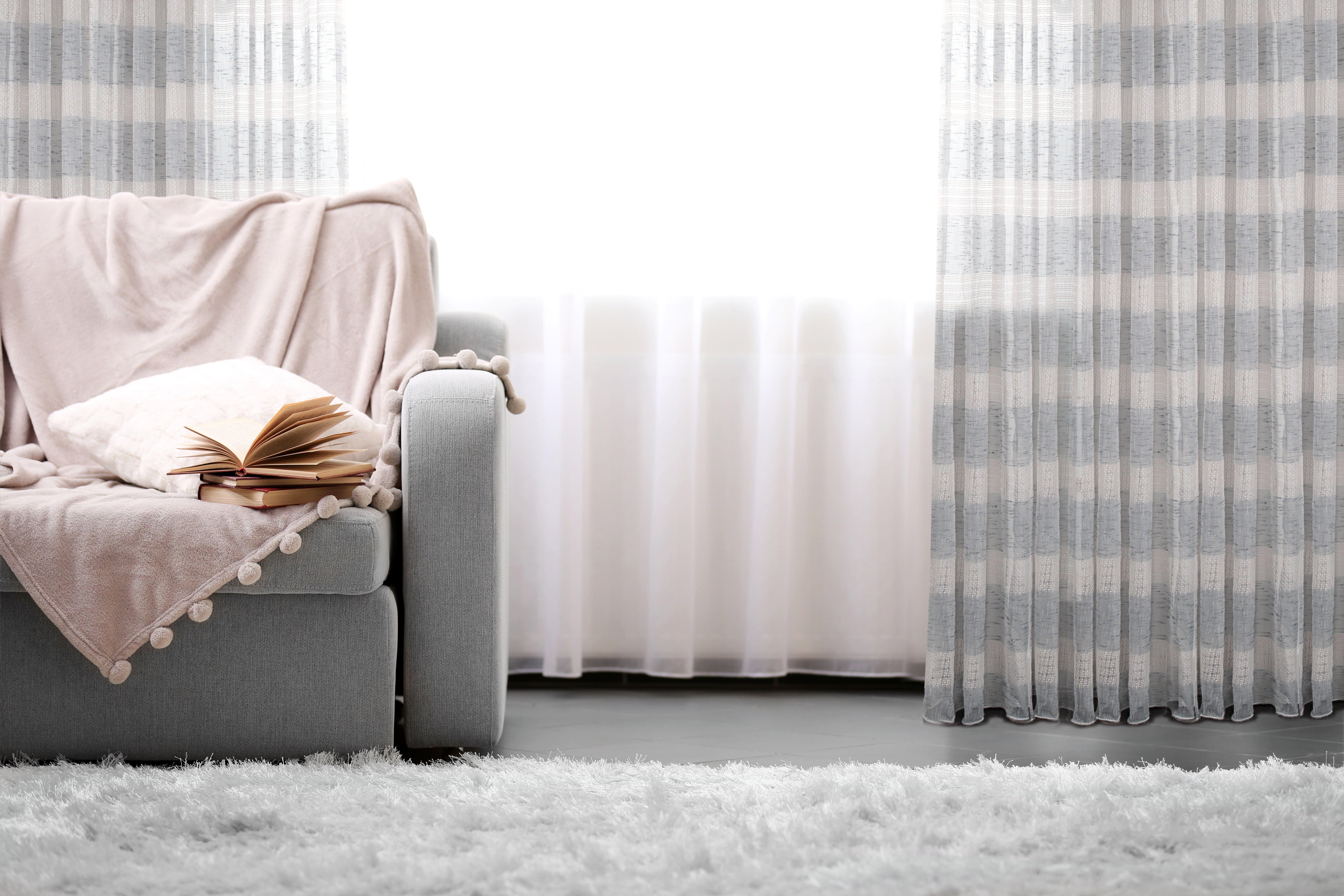 Geneva Jacquard Sheer Grommet Curtain-Curtains-DECOROLALA