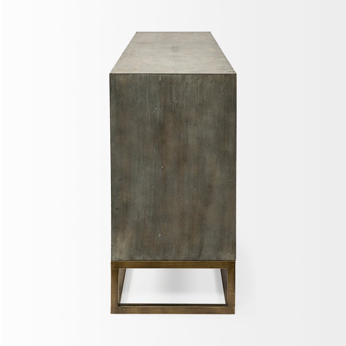 Genevieve II 70x15.8 Fir Veneer W/Gold Metal Frame Base 9 Drawer Sideboard-Sideboards & Buffets-DECOROLALA