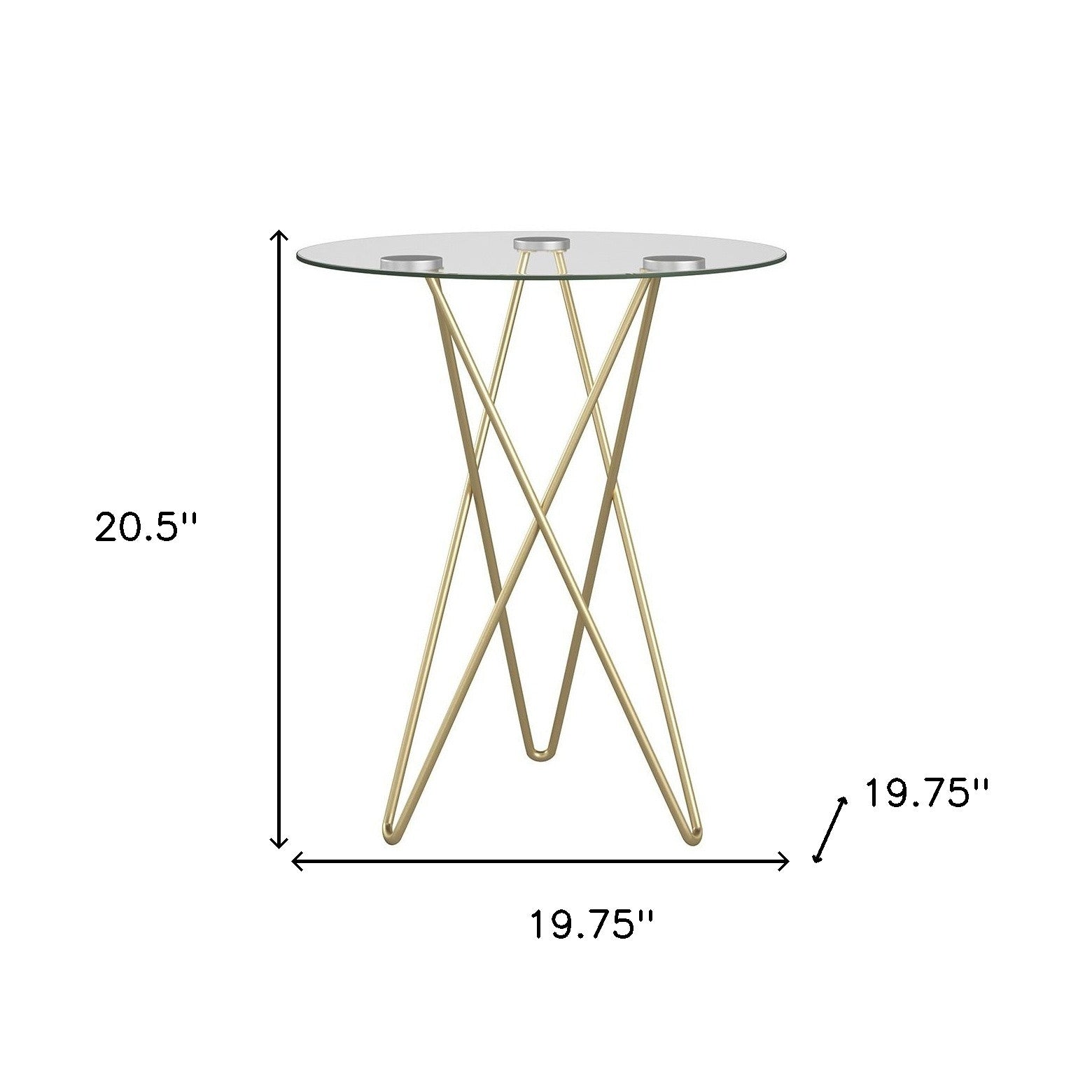 Geometric Clear Glass and Gold Round Table-End-Side Tables-DECOROLALA