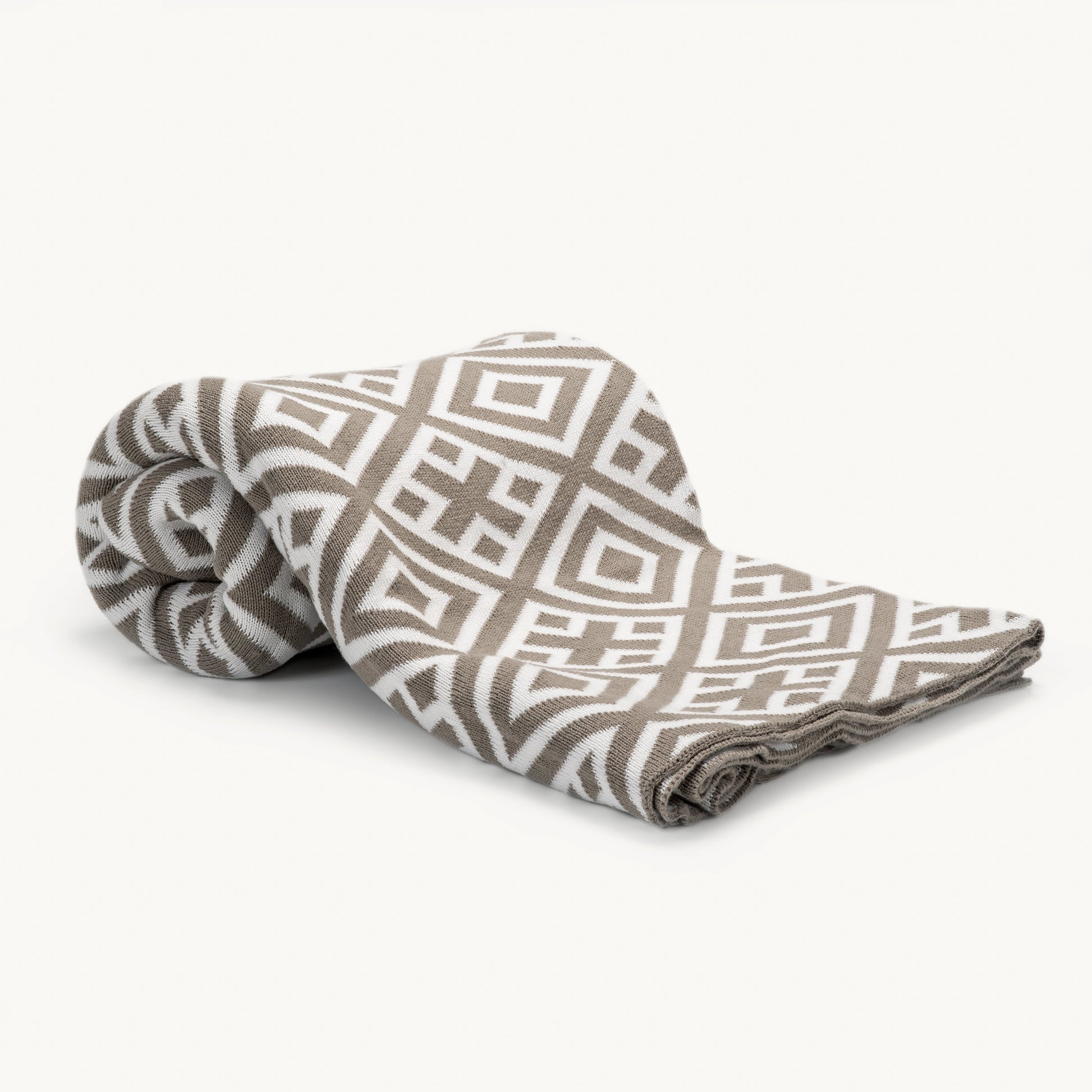 Geometric Knit Acrylic Throw Blanket-Throw Blankets-DECOROLALA