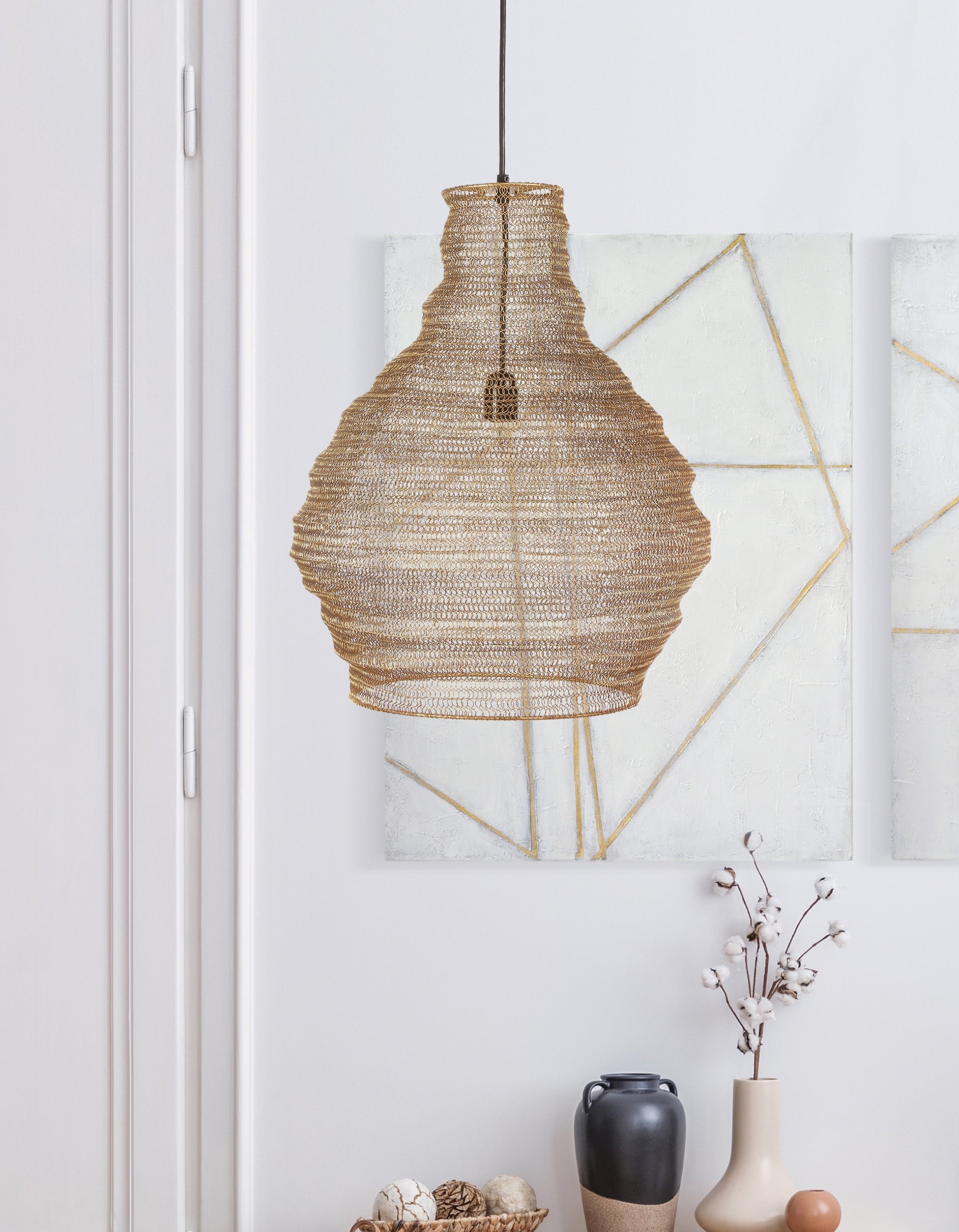 Gere 131" Length Ceiling Fixture, Gold-Ceiling Fixture-DECOROLALA