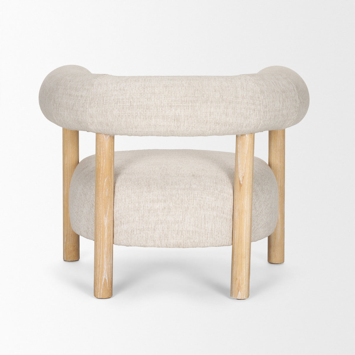 Gianna Open Back Light Brown Wood w/ Oatmeal Fabric Accent Chair-Accent Chairs-DECOROLALA