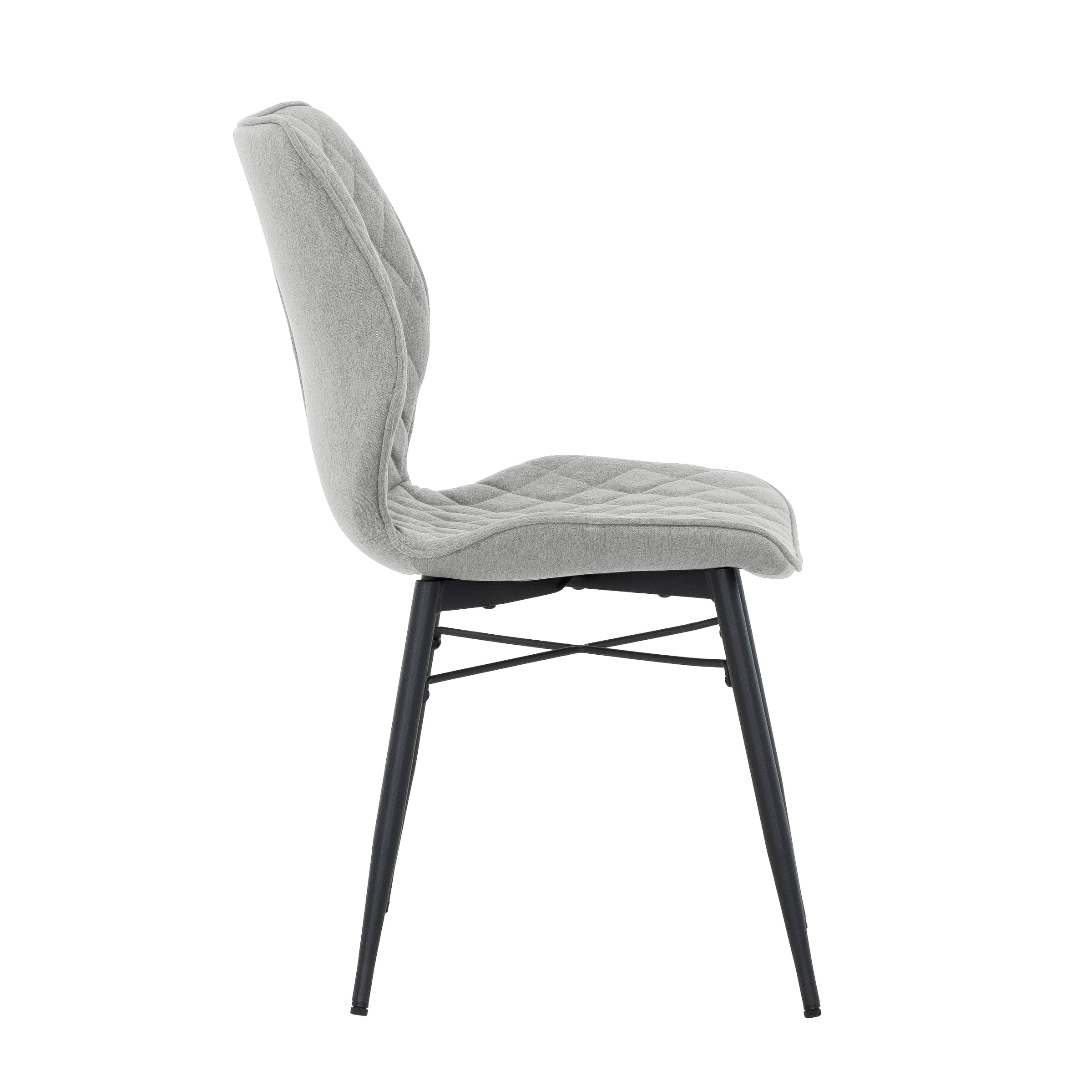 Gianni Taupe Diamond-Quilted Armless Accent Chair with Black Metal Legs (set of 2)-Dining Room-DECOROLALA