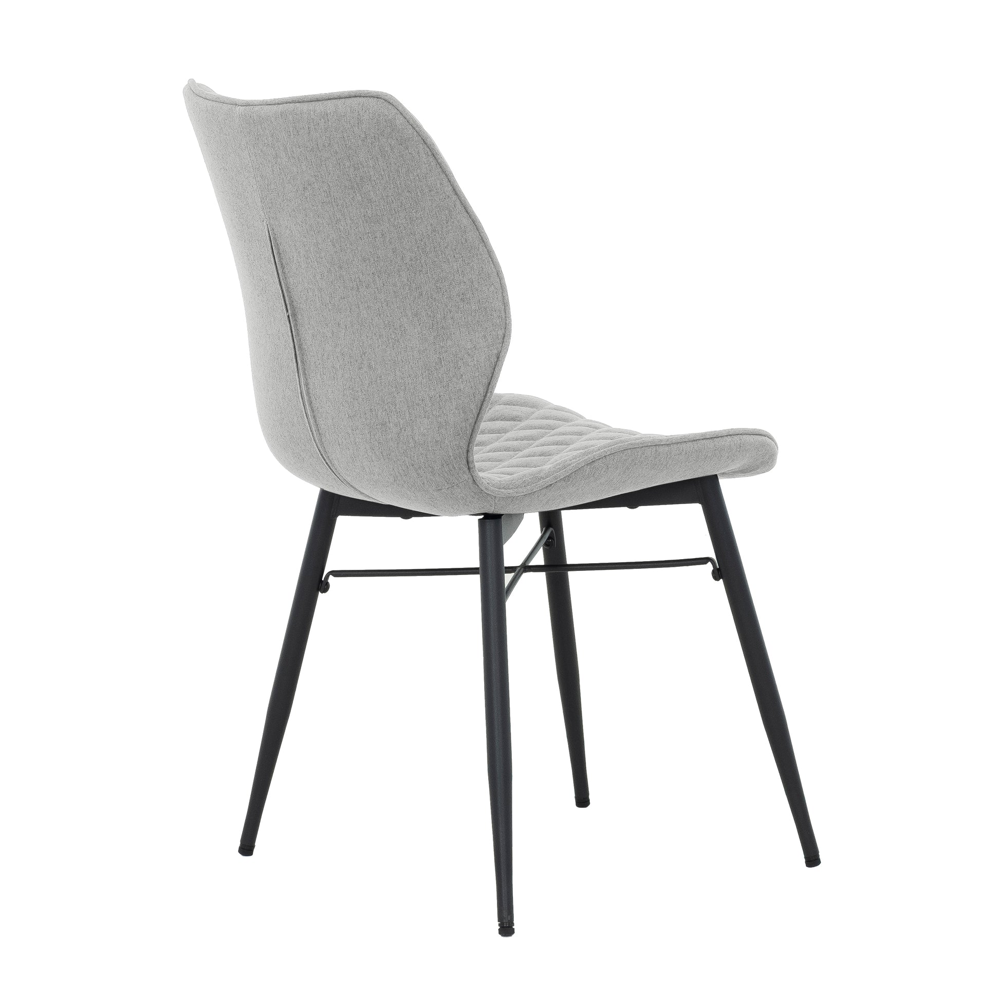 Gianni Taupe Diamond-Quilted Armless Accent Chair with Black Metal Legs (set of 2)-Dining Room-DECOROLALA