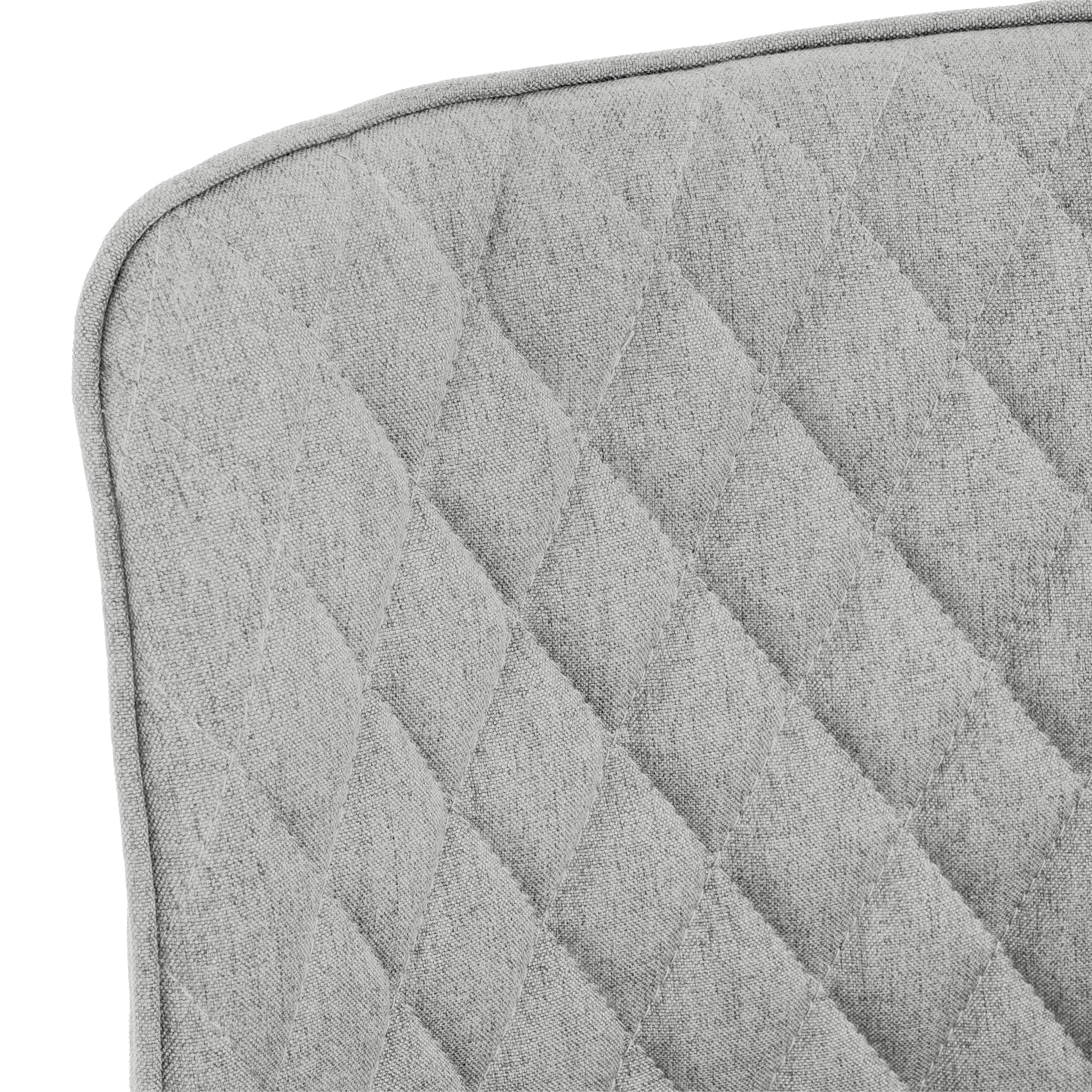 Gianni Taupe Diamond-Quilted Armless Accent Chair with Black Metal Legs (set of 2)-Dining Room-DECOROLALA