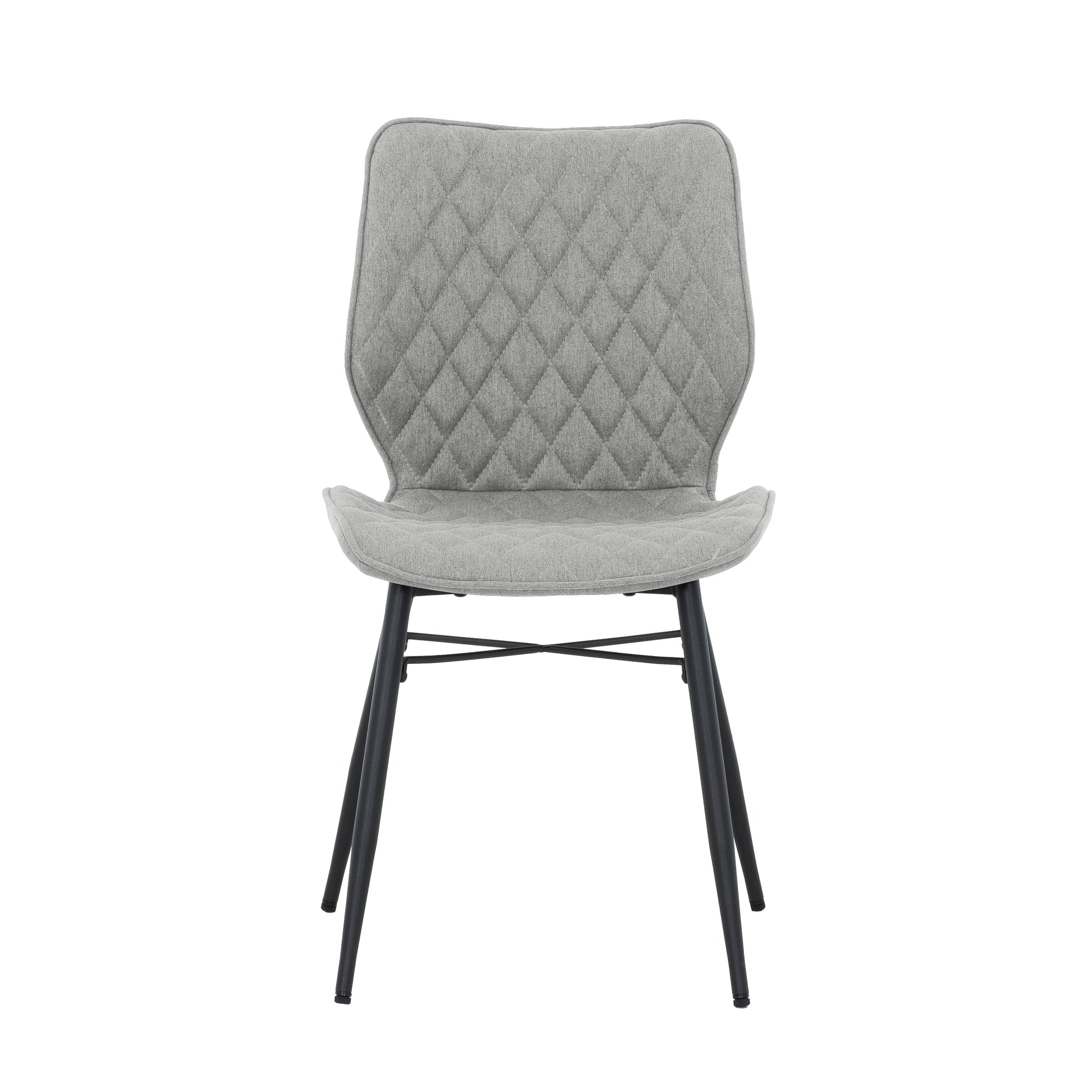 Gianni Taupe Diamond-Quilted Armless Accent Chair with Black Metal Legs (set of 2)-Dining Room-DECOROLALA