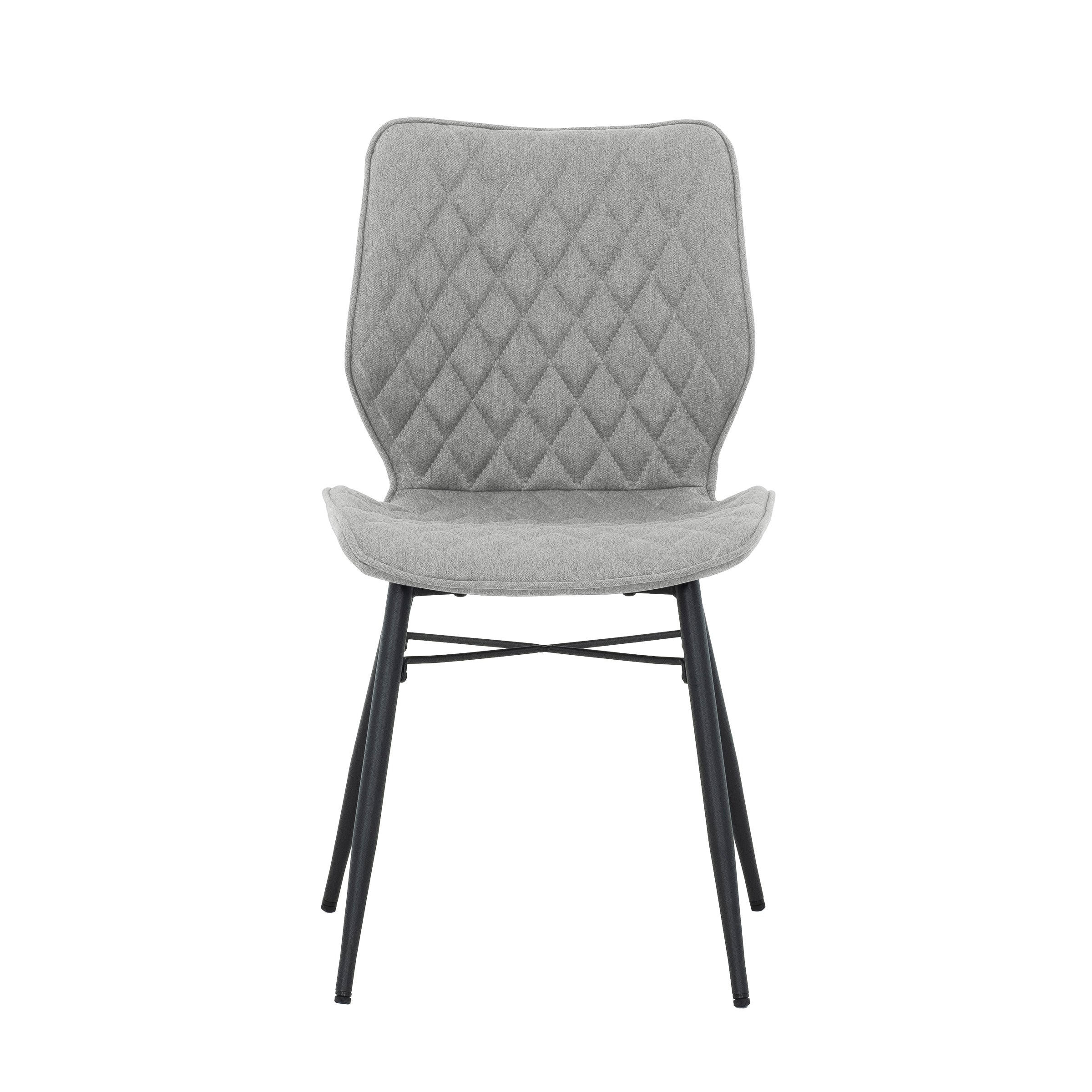 Gianni Taupe Diamond-Quilted Armless Accent Chair with Black Metal Legs (set of 2)-Dining Room-DECOROLALA