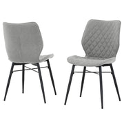 Gianni Taupe Diamond-Quilted Armless Chair (Set of 2)-Dining Room-DECOROLALA