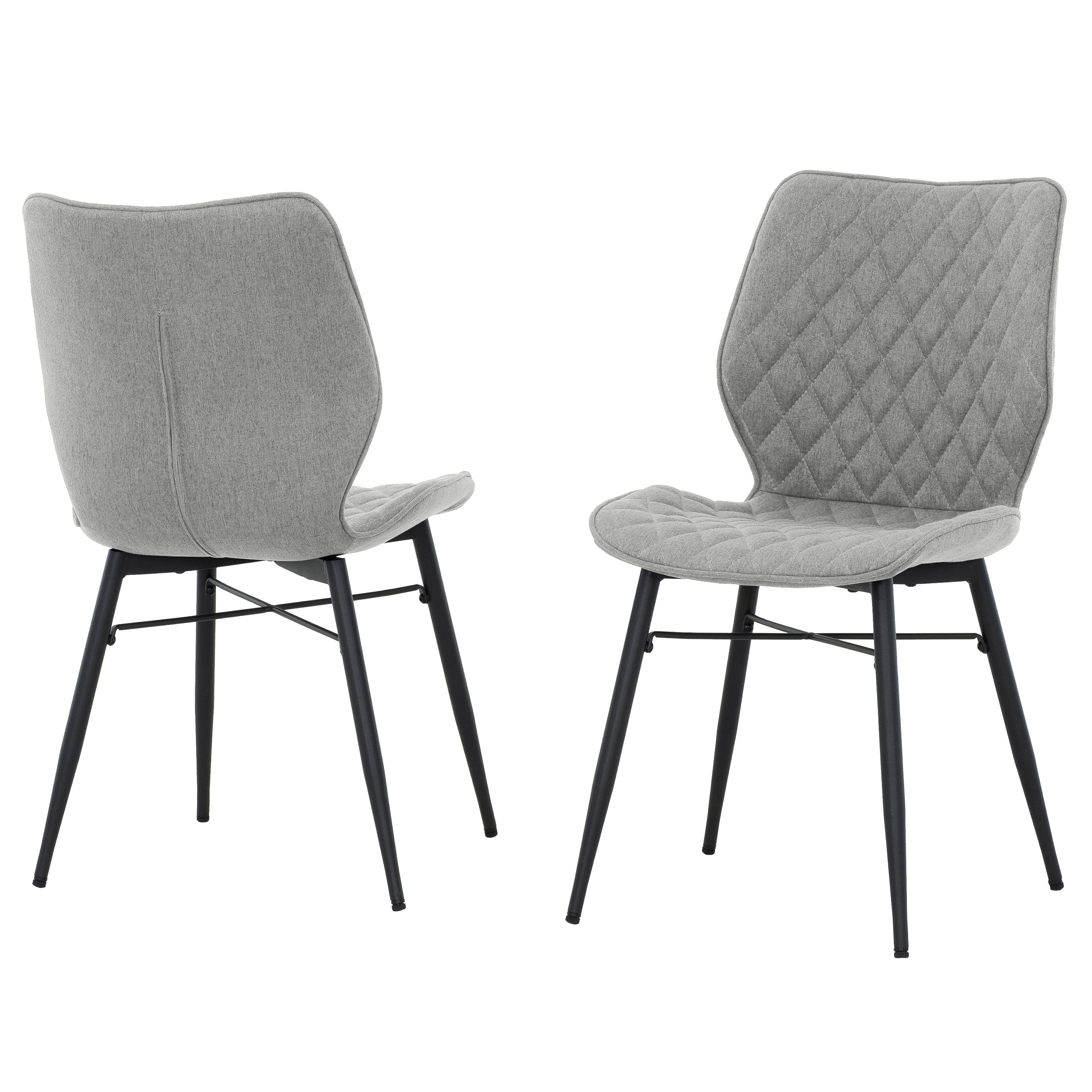 Gianni Taupe Diamond-Quilted Armless Chair (Set of 2)-Dining Room-DECOROLALA