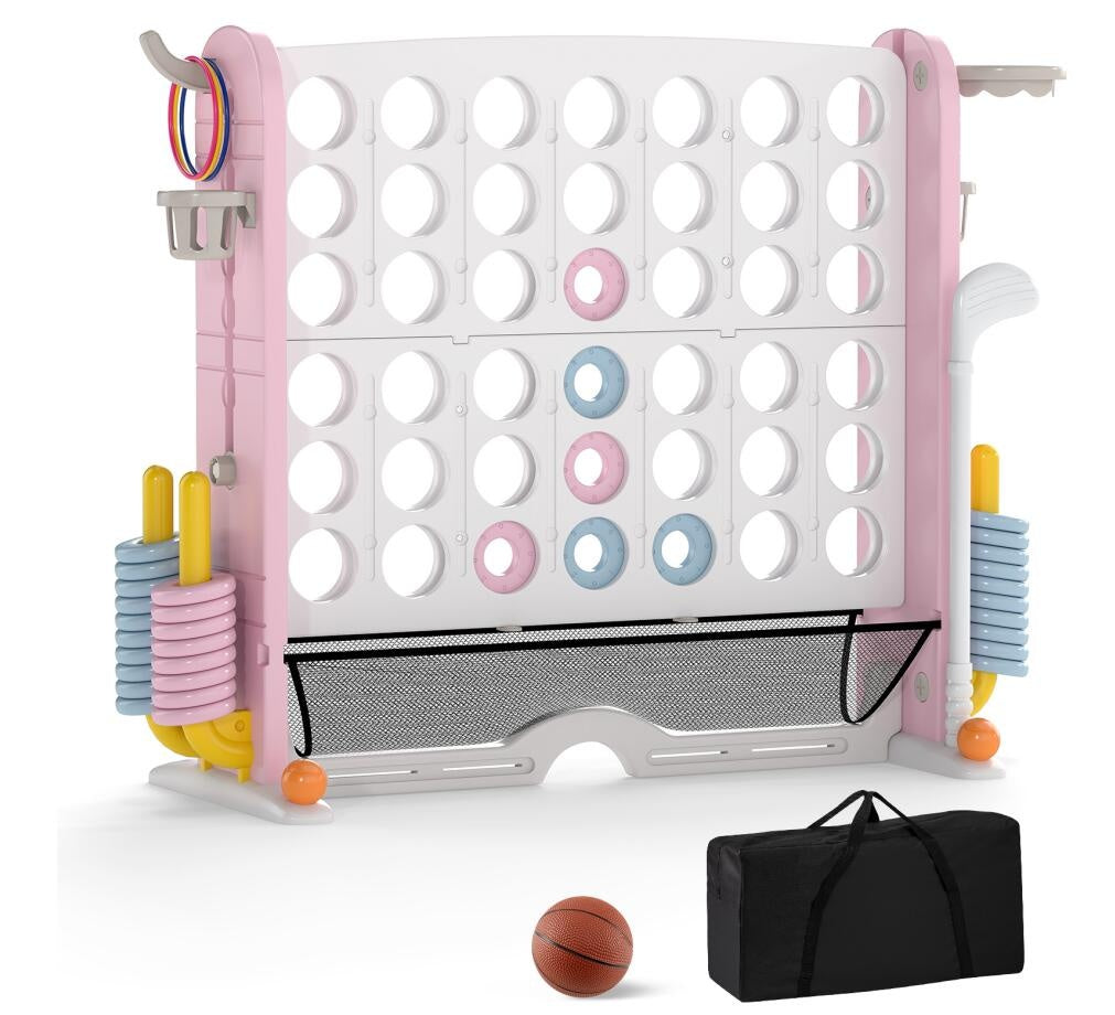 Giant 4-in-a-Row Game Set Jumbo 4-to-Score Game with Storage Bag
