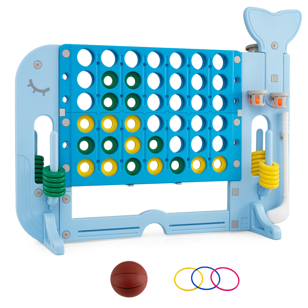 Jeu géant 4-to-Score, jeu Jumbo Connect Four avec lancer d’anneaux