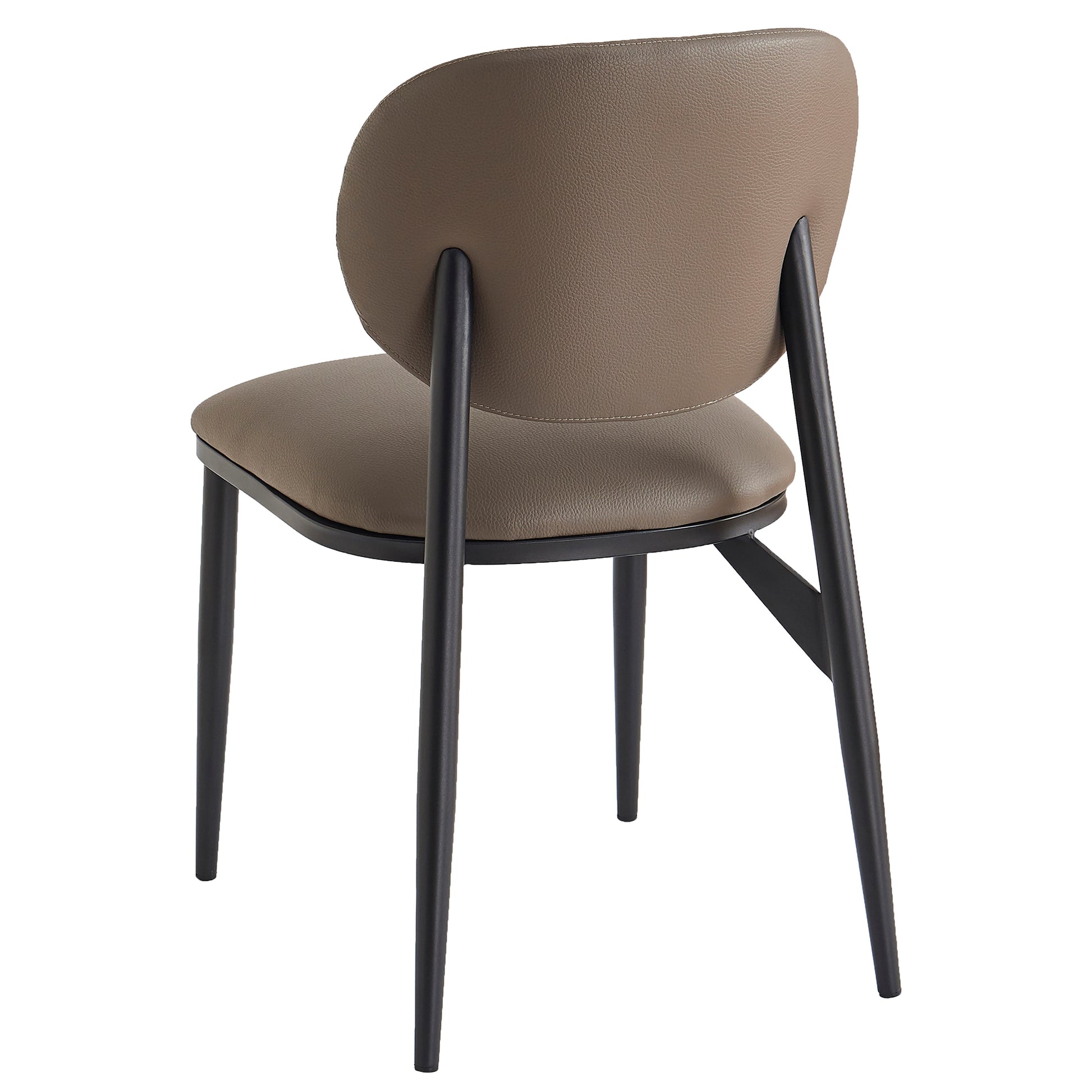 Gideon Dining Chair - Stone Textured Faux Leather - Black Legs-DECOROLALA