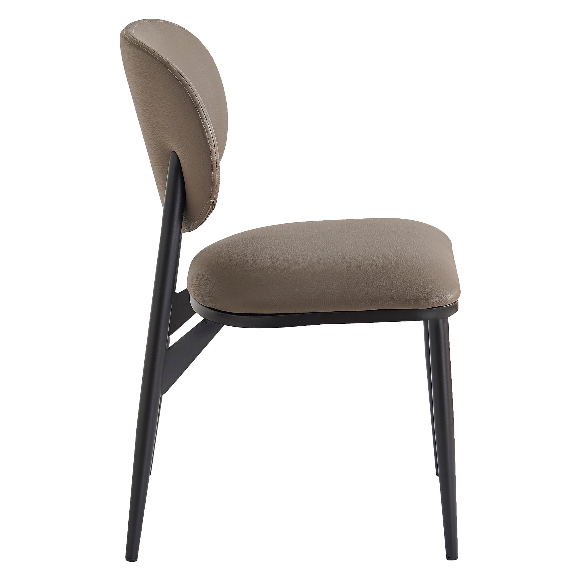 Gideon Dining Chair - Stone Textured Faux Leather - Black Legs-DECOROLALA
