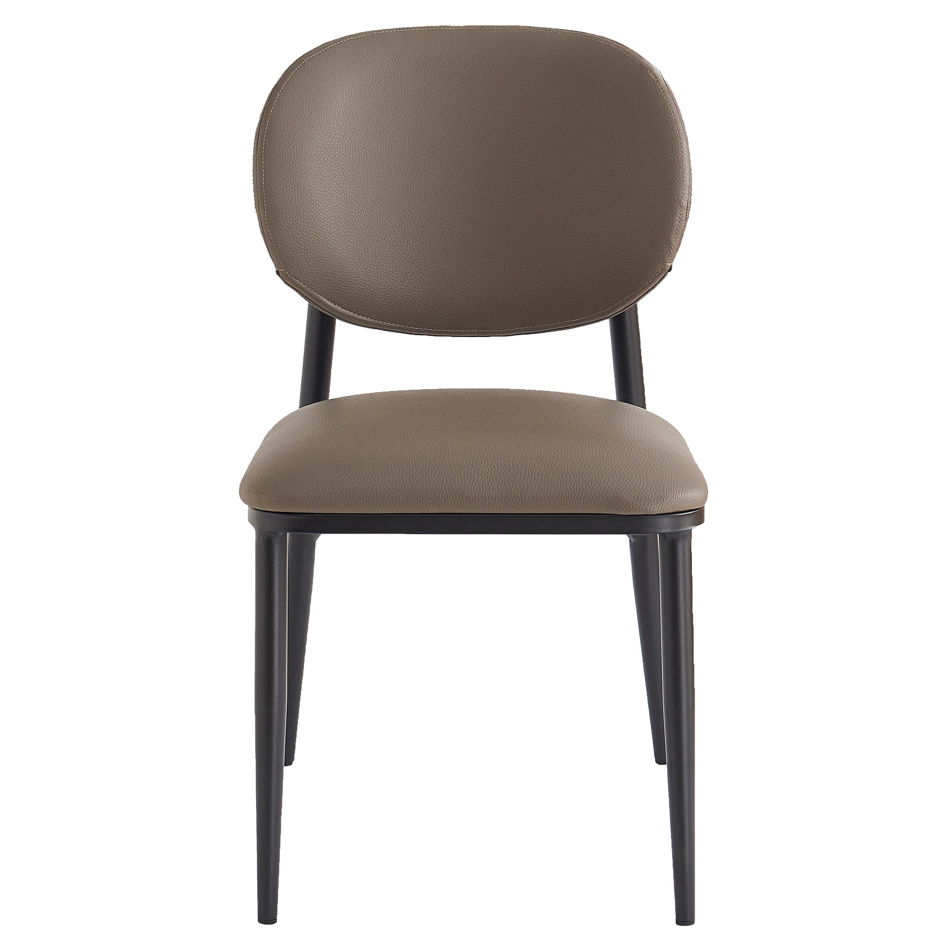 Gideon Dining Chair - Stone Textured Faux Leather - Black Legs-DECOROLALA