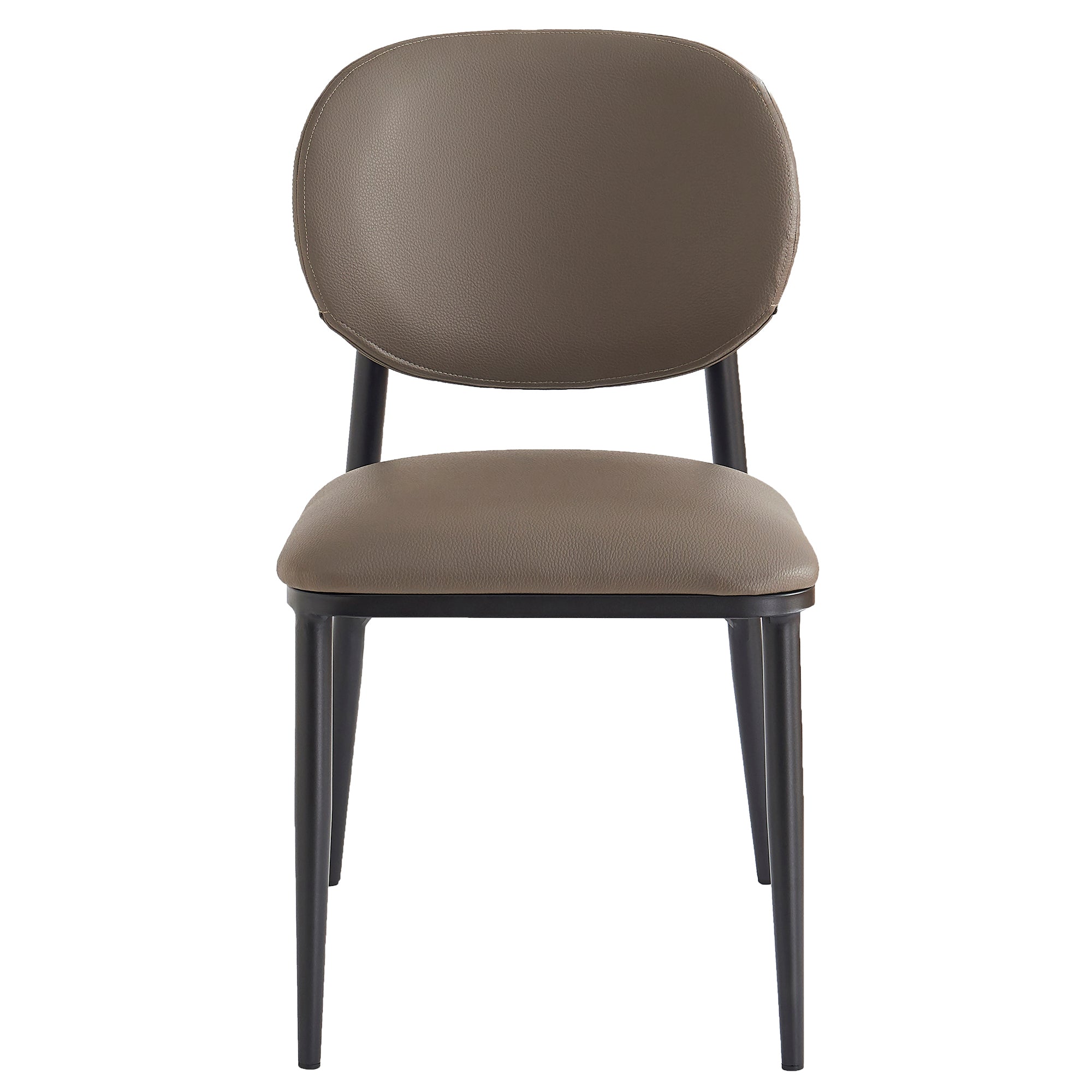 Gideon Dining Chair - Stone Textured Faux Leather - Black Legs-DECOROLALA