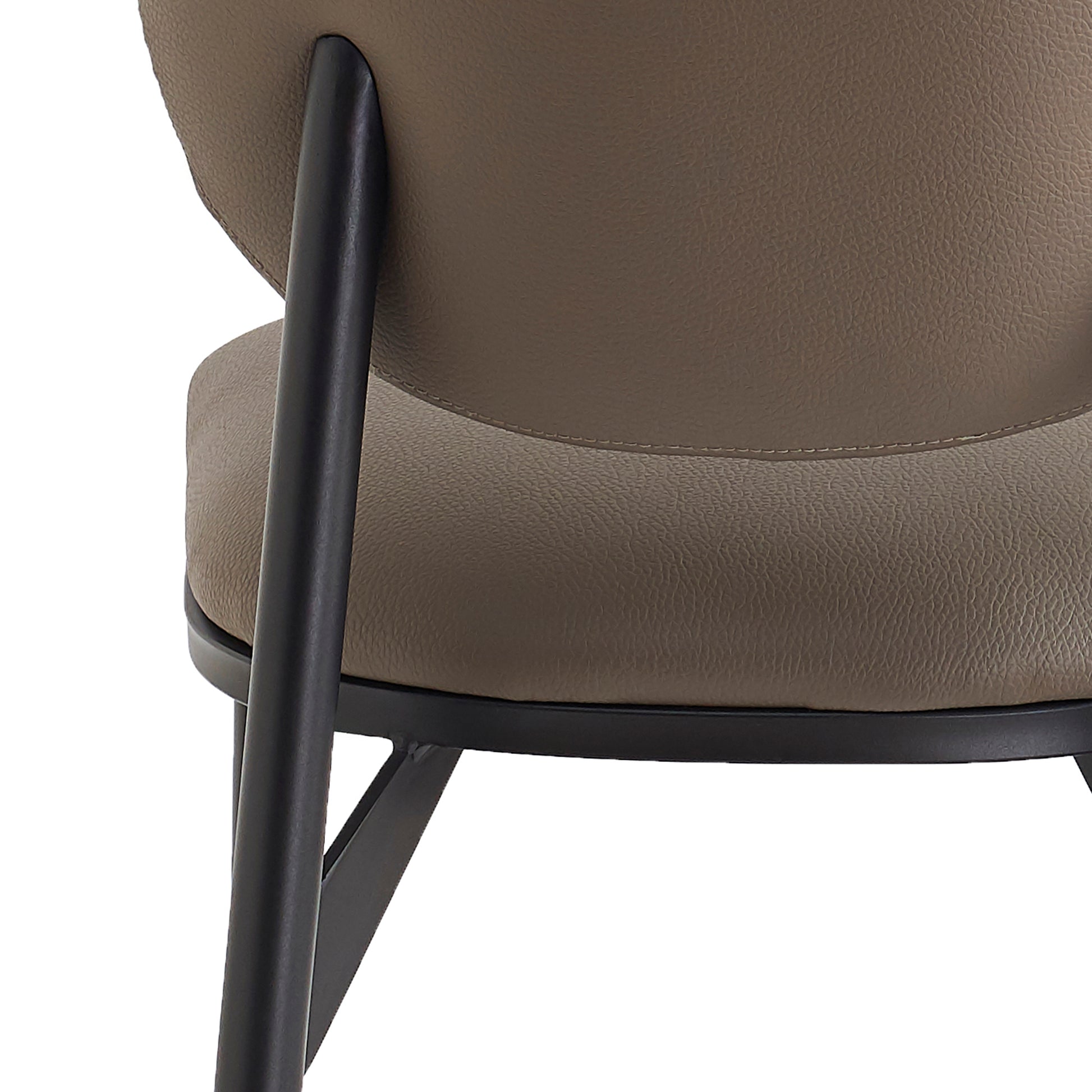 Gideon Dining Chair - Stone Textured Faux Leather - Black Legs-DECOROLALA