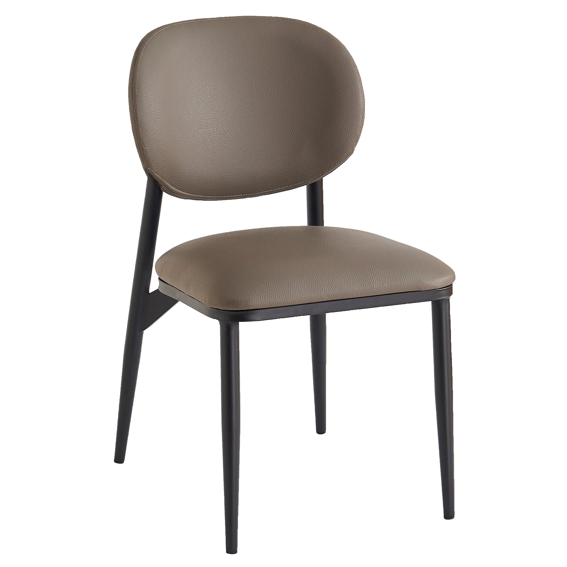 Gideon Dining Chair - Stone Textured Faux Leather - Black Legs-DECOROLALA