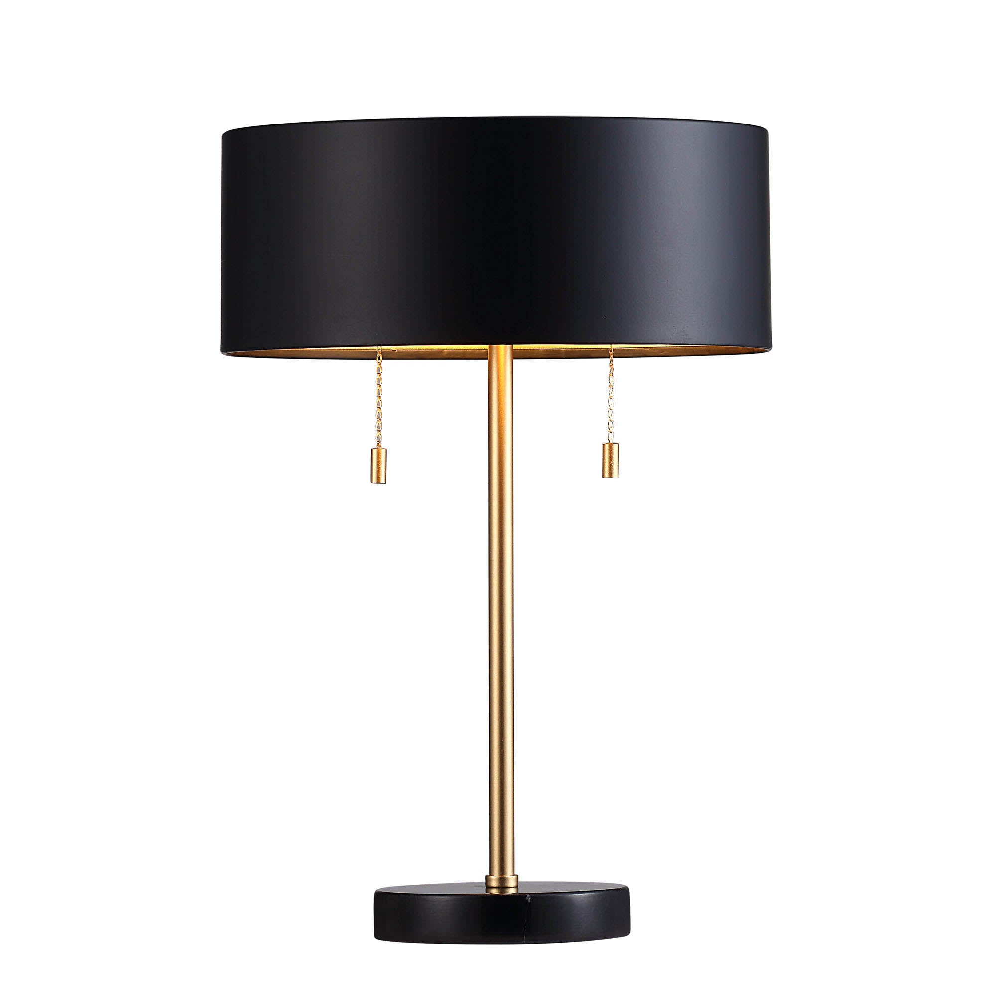 Gillian 17" Table Lamp, Black Iron & Marble-Table Lamp-DECOROLALA