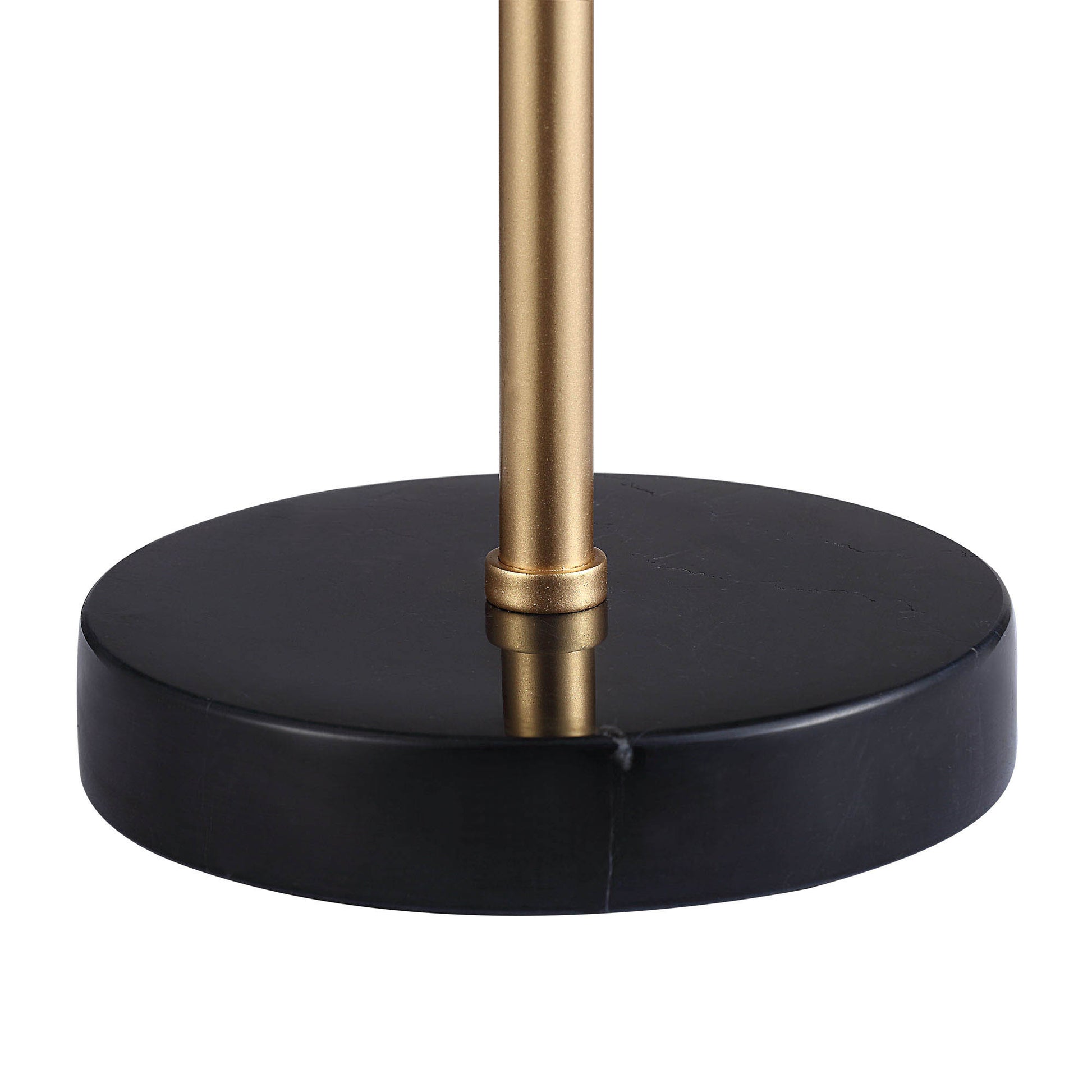 Gillian 17" Table Lamp, Black Iron & Marble-Table Lamp-DECOROLALA