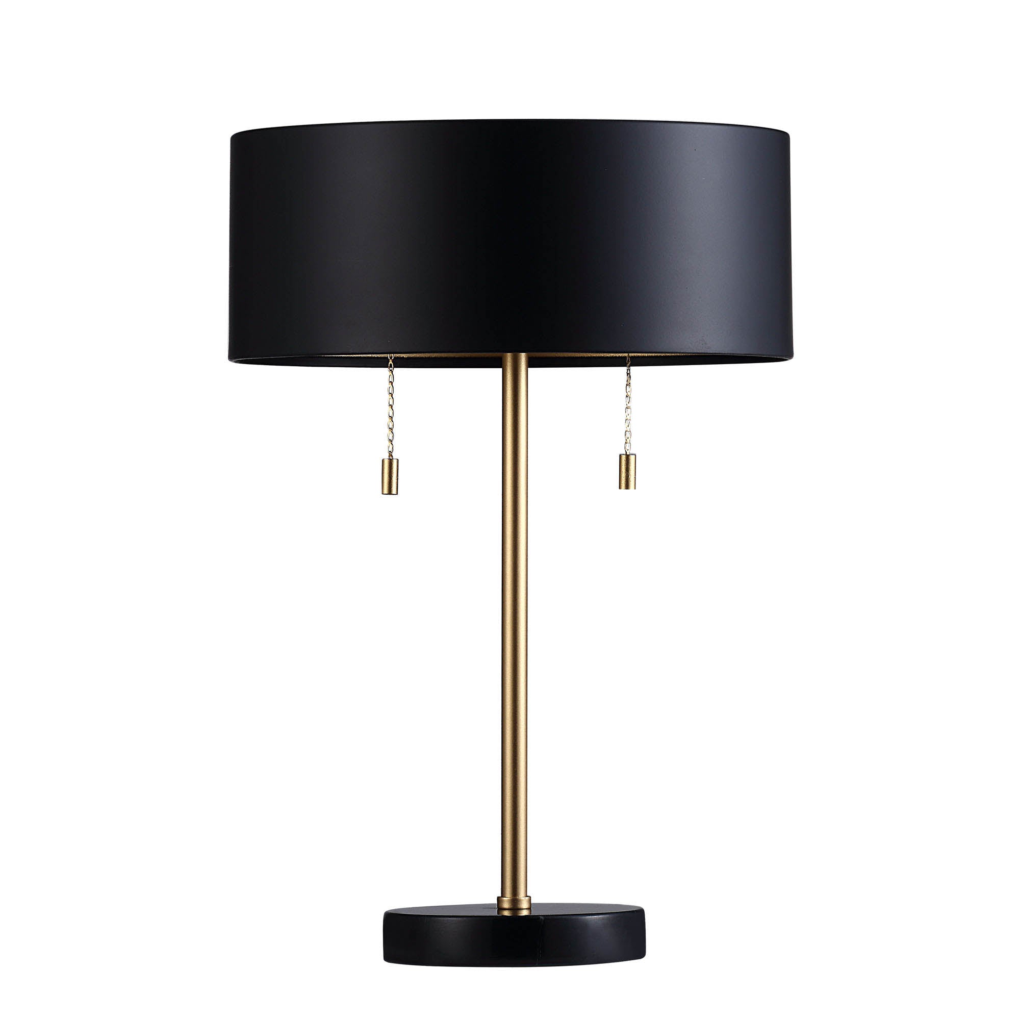Gillian 17" Table Lamp, Black Iron & Marble-Table Lamp-DECOROLALA