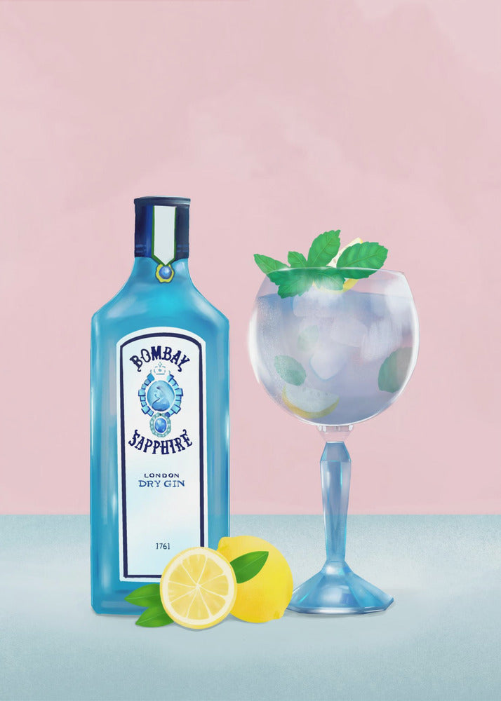 Gin Cocktail Wall Art by Petra Lizde-Canvas Print-DECOROLALA