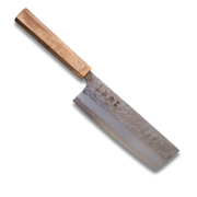 Ginrei Silver 3-Layer Nashiji Nakiri 170mm Olive-NAKIRI-DECOROLALA
