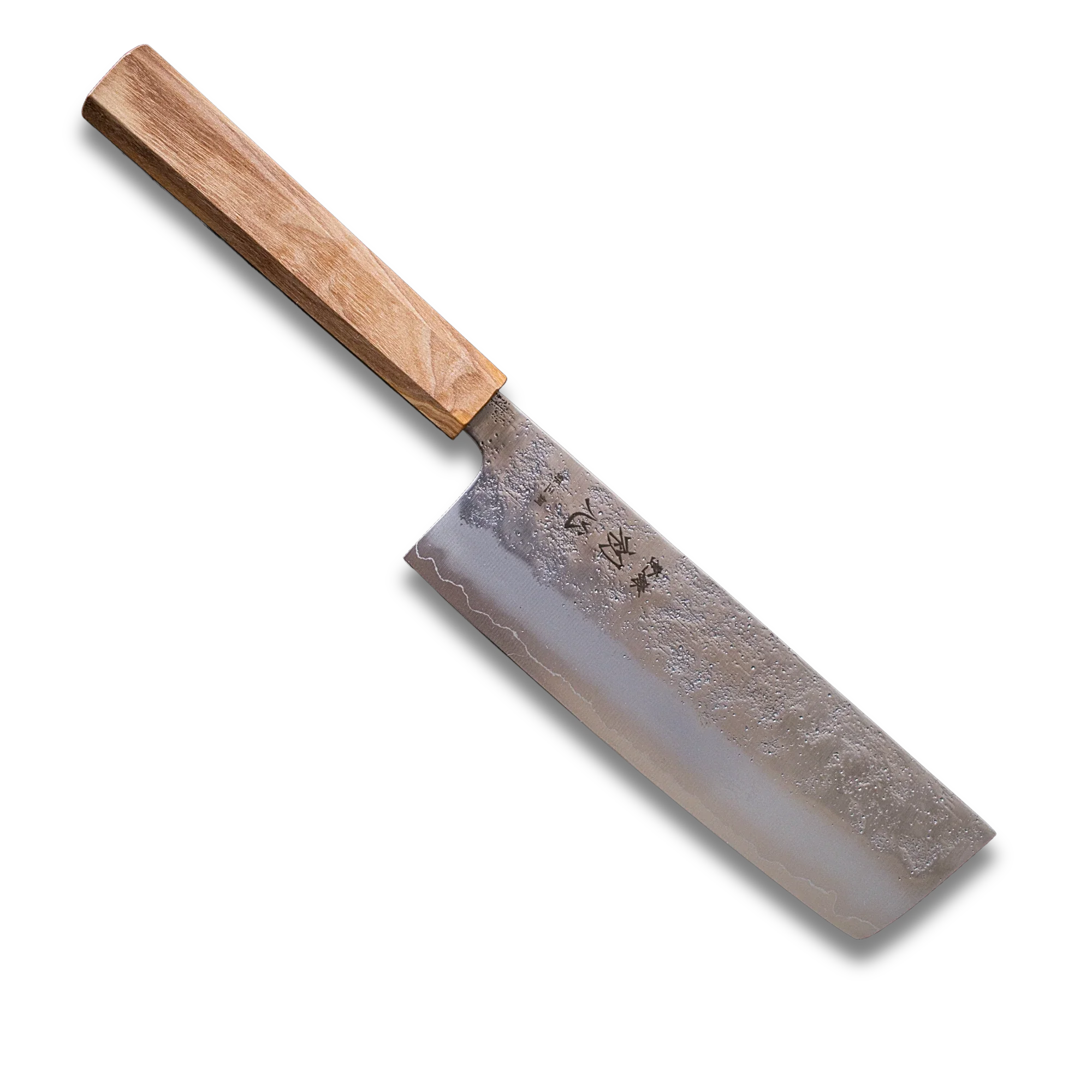 Ginrei Silver 3-Layer Nashiji Nakiri 170mm Olive-NAKIRI-DECOROLALA