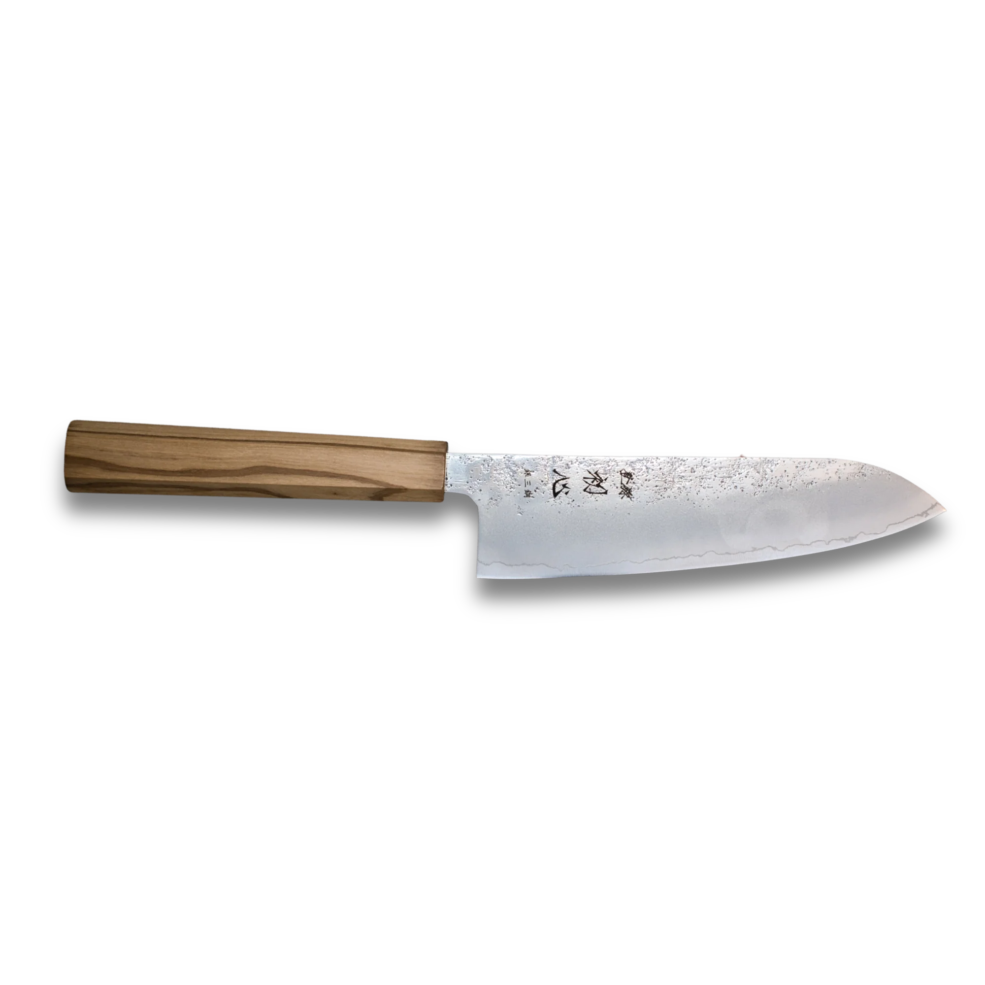 Ginrei Silver3 Santoku 170mm Nashiji Olive Wood-Santoku knife-DECOROLALA