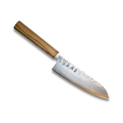 Ginrei Silver3 Santoku 170mm Nashiji Olive Wood-Santoku knife-DECOROLALA