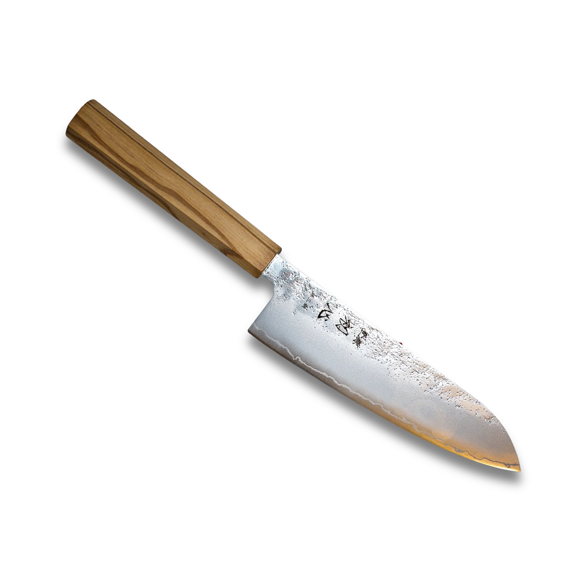 Ginrei Silver3 Santoku 170mm Nashiji Olive Wood-Santoku knife-DECOROLALA
