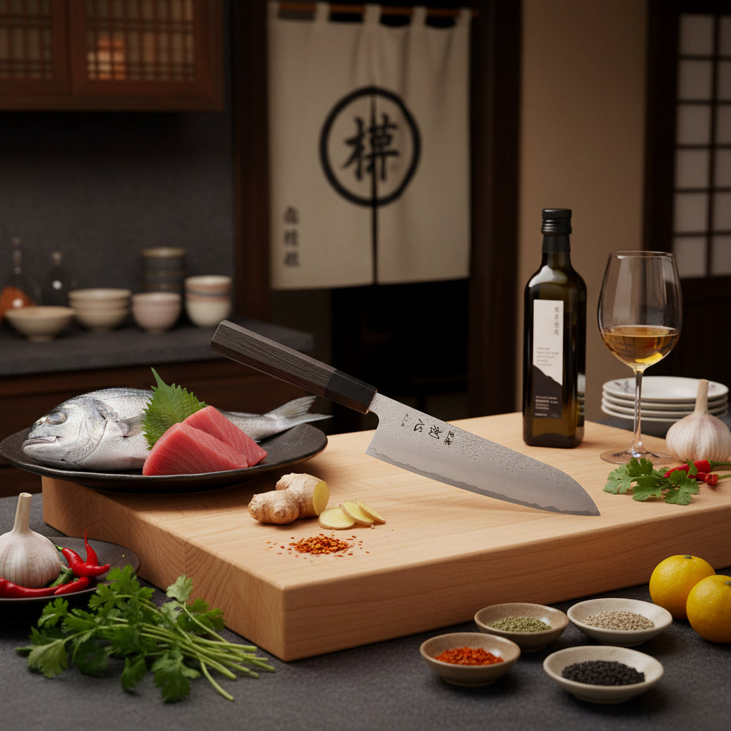 Ginrei Silver3 Santoku 170mm Wenge Handle-Santoku knife-DECOROLALA