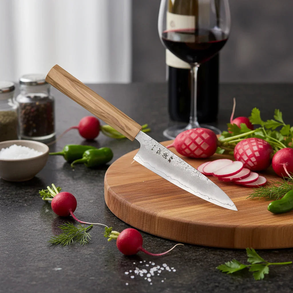 Ginrie Silver 3 Petty Knife 130mm Olive Wood-PETTY-DECOROLALA