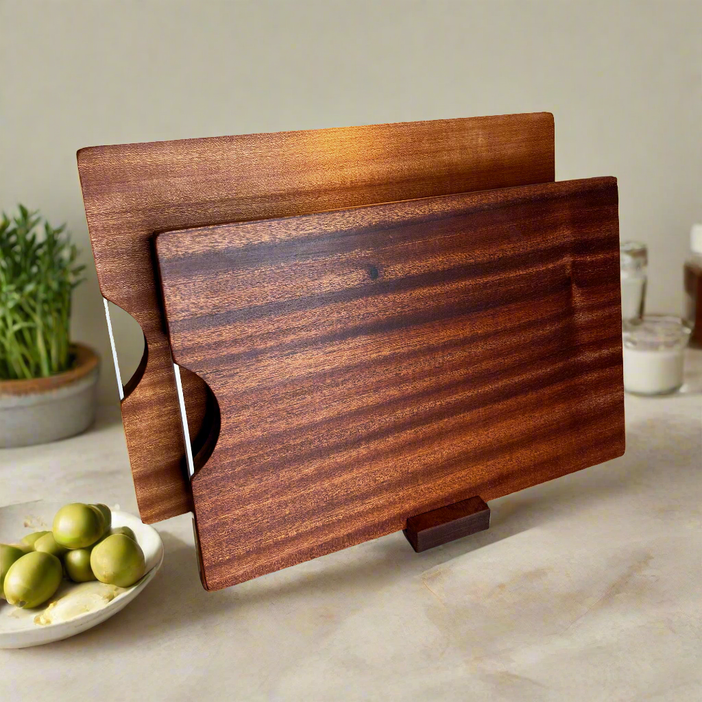 Ginza Pro Ebony Wood Cutting Board Bundle-Accessories-DECOROLALA