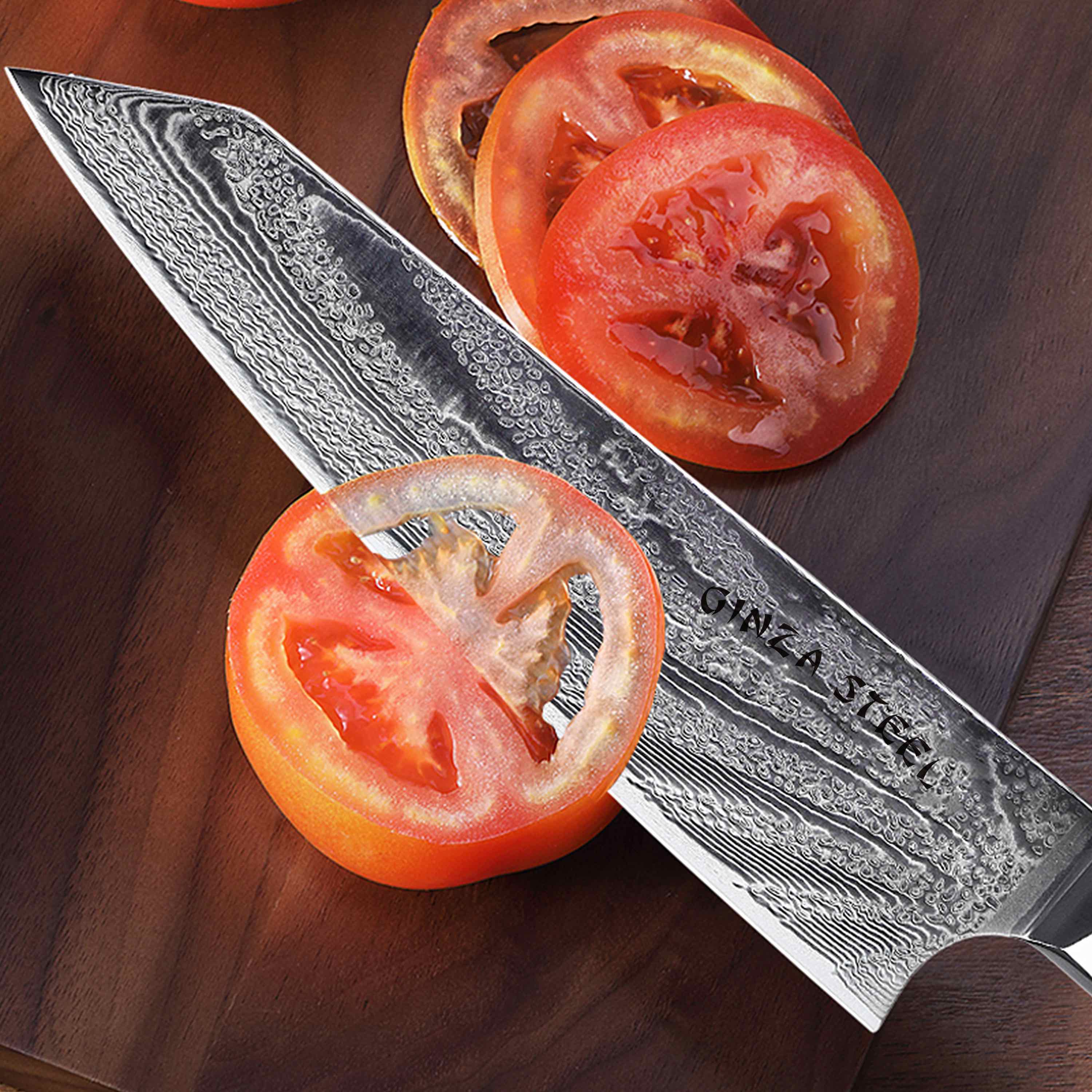 Ginza Steel KATANA 20 Chef Knife 8  Damascus VG10 Steel, 67-Layer, G10 Handle-Chef Knife-DECOROLALA